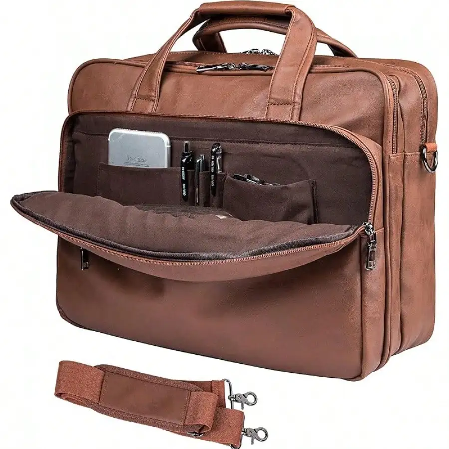 Leather Laptop Bag, Men's 15.6 Inch 17.3 Inch Messenger Briefcase Business Satchel Computer Handbag Shoulder Bag, Stylish Modern
Leather Laptop Bag, Men's 15.6 Inch 17.3 Inch Messenger Briefcase Business Satchel Computer Handbag Shoulder Bag, Stylish Modern