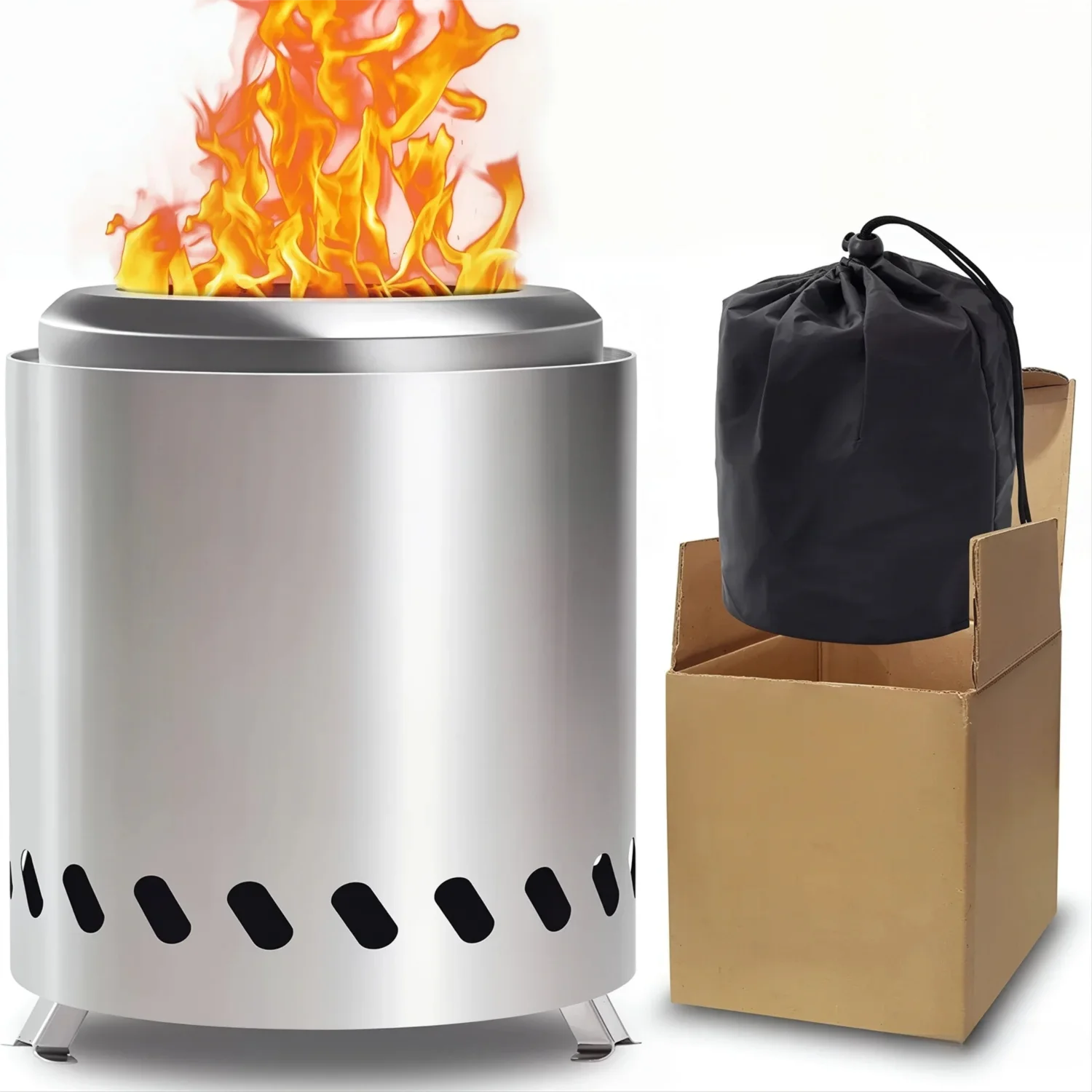 Portable Stainless Steel Wood Stove Smokeless Camping Fire Pit Outdoor Hiking BBQ Heater Folding Bonfire Stove with Ash Pan
Portable Stainless Steel Wood Stove Smokeless Camping Fire Pit Outdoor Hiking BBQ Heater Folding Bonfire Stove with Ash Pan