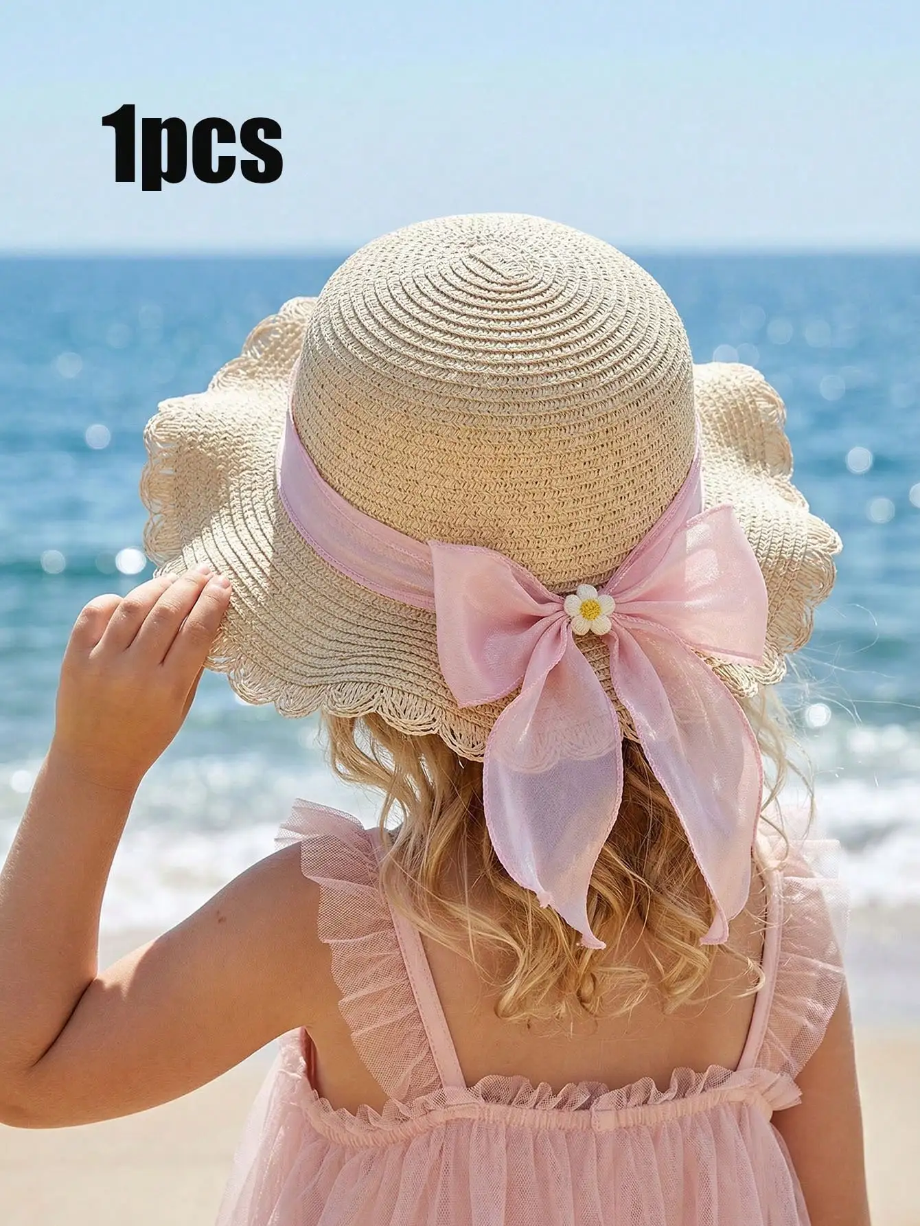 1Pc 3-8Y Girls Beige Wave Straw Hat Pink Bow Ribbon Sun Flower Decor Kids Summer Beach Outdoor Sun Hat
1Pc 3-8Y Girls Beige Wave Straw Hat Pink Bow Ribbon Sun Flower Decor Kids Summer Beach Outdoor Sun Hat