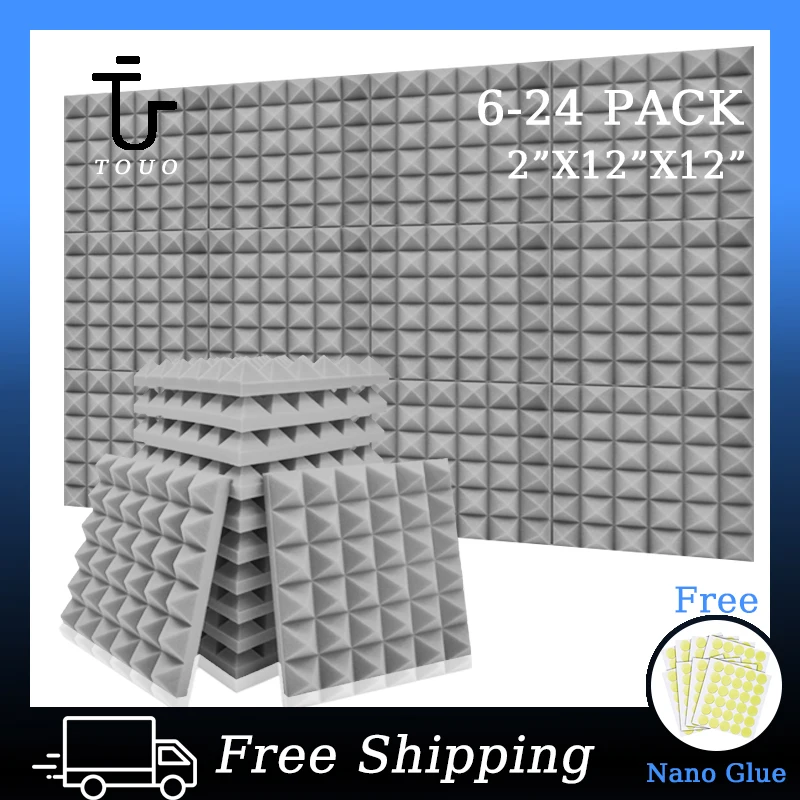 TOUO Acoustic Foam 6/12/24 Pcs Pyramid Soundproof foam panels Home Studio Wall soundproofing Acoustic Treatment Sound material
TOUO Acoustic Foam 6/12/24 Pcs Pyramid Soundproof foam panels Home Studio Wall soundproofing Acoustic Treatment Sound material