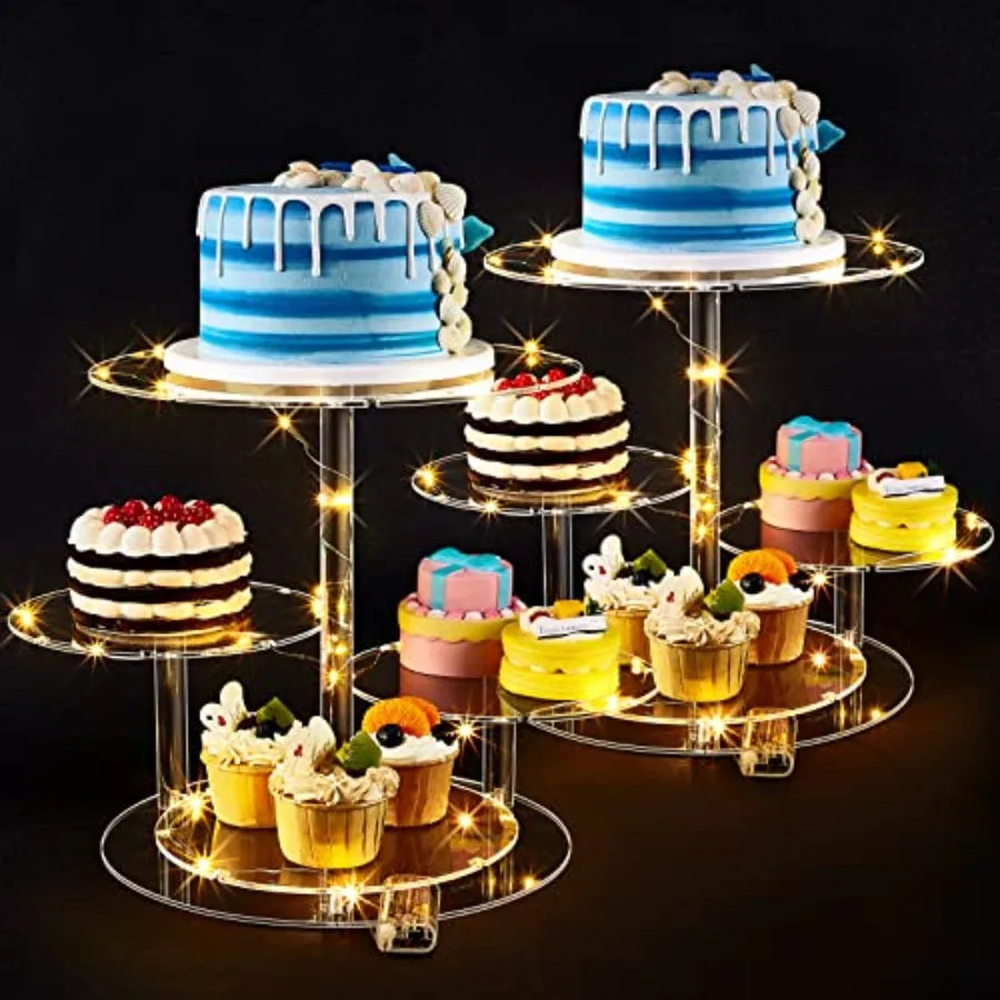 2 Pcs 4 Tier Acrylic Cupcake Tower Stand Clear Round Cake Stand with 2 Pcs LED String Light Cupcake Holder Dessert Pastry Displ
2 Pcs 4 Tier Acrylic Cupcake Tower Stand Clear Round Cake Stand with 2 Pcs LED String Light Cupcake Holder Dessert Pastry Displ