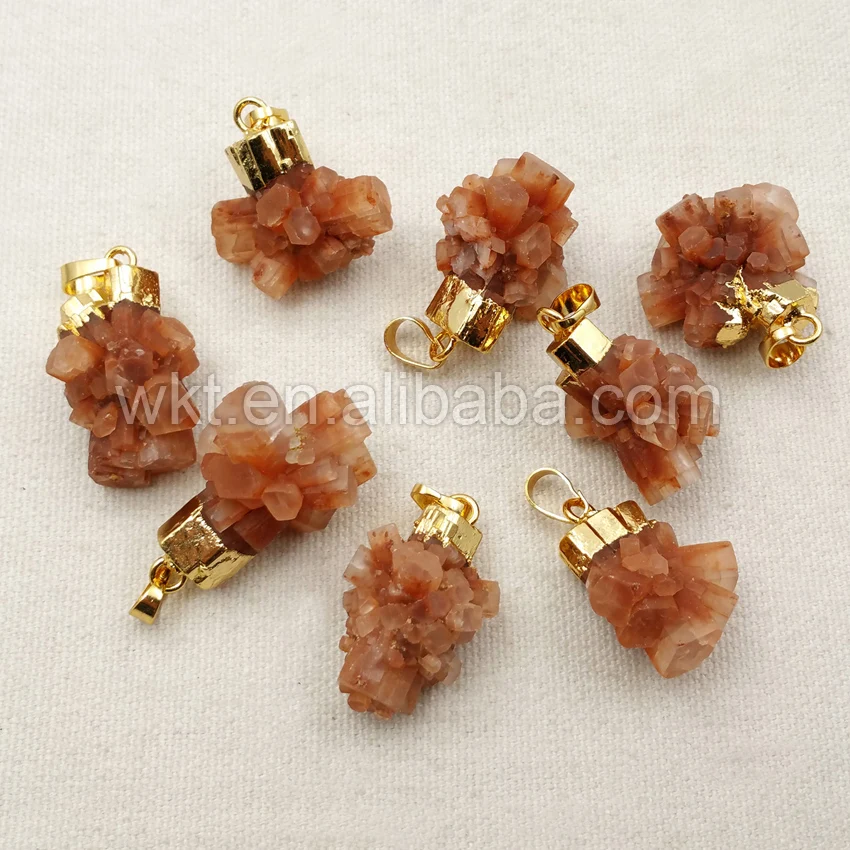 WT-P1084 Wholesale Natural Aragonite Crystal Pendant With Electroplated 24k Gold Beautiful Shape Saterite Jewelry Making
WT-P1084 Wholesale Natural Aragonite Crystal Pendant With Electroplated 24k Gold Beautiful Shape Saterite Jewelry Making