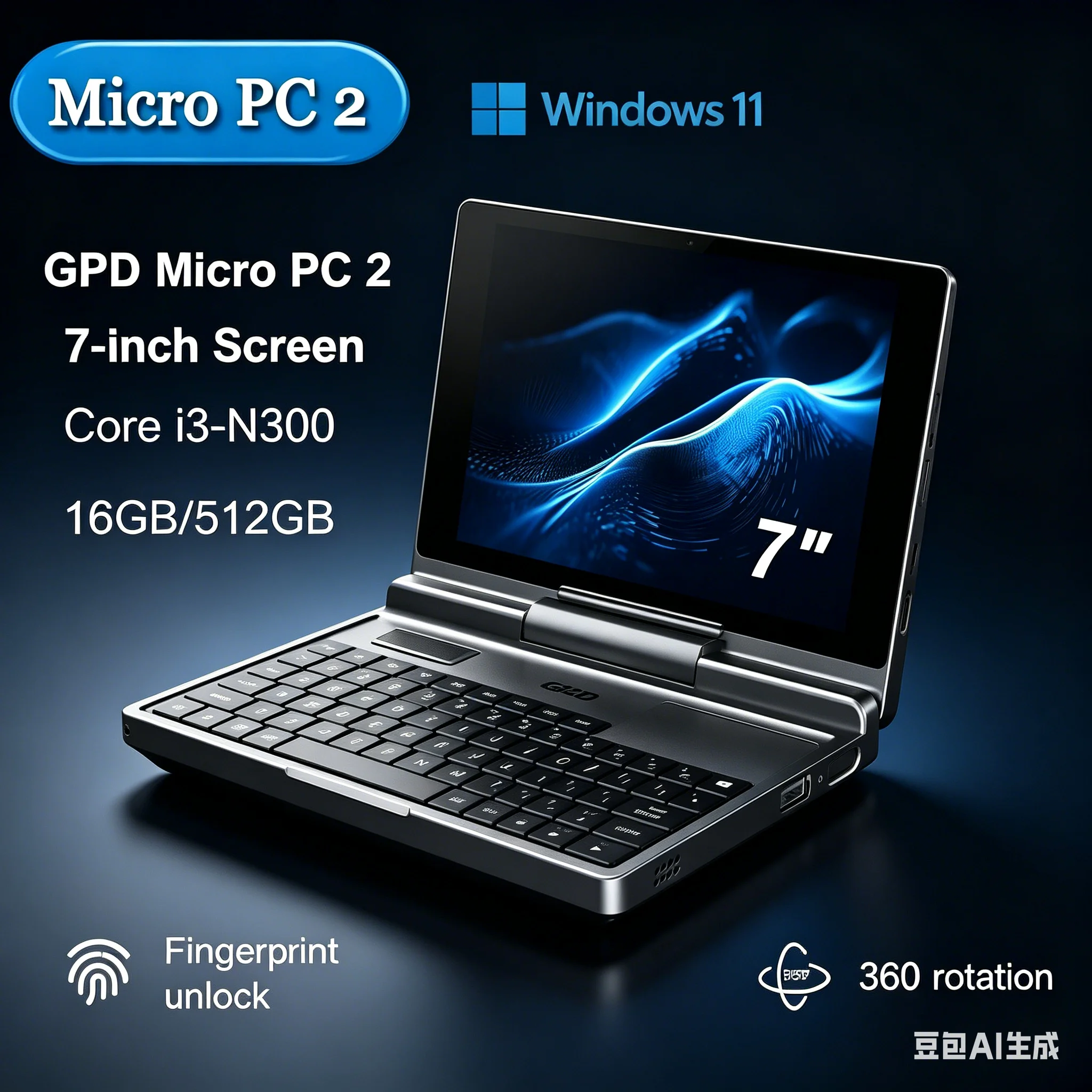 GPD Micro PC 2 Mini Desktop PC High Performance Ultra Thin Pocket Sized Portable Computer , Windows 11, For Business Use16GB RAM
GPD Micro PC 2 Mini Desktop PC High Performance Ultra Thin Pocket Sized Portable Computer , Windows 11, For Business Use16GB RAM