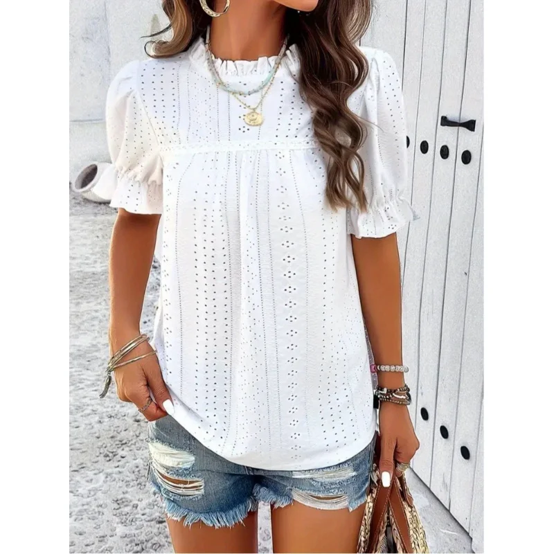 Women's Pink Ruffle Top, Stretch Casual-shirt Spring Fall Office Daily Outfits
Women's Pink Ruffle Top, Stretch Casual-shirt Spring Fall Office Daily Outfits