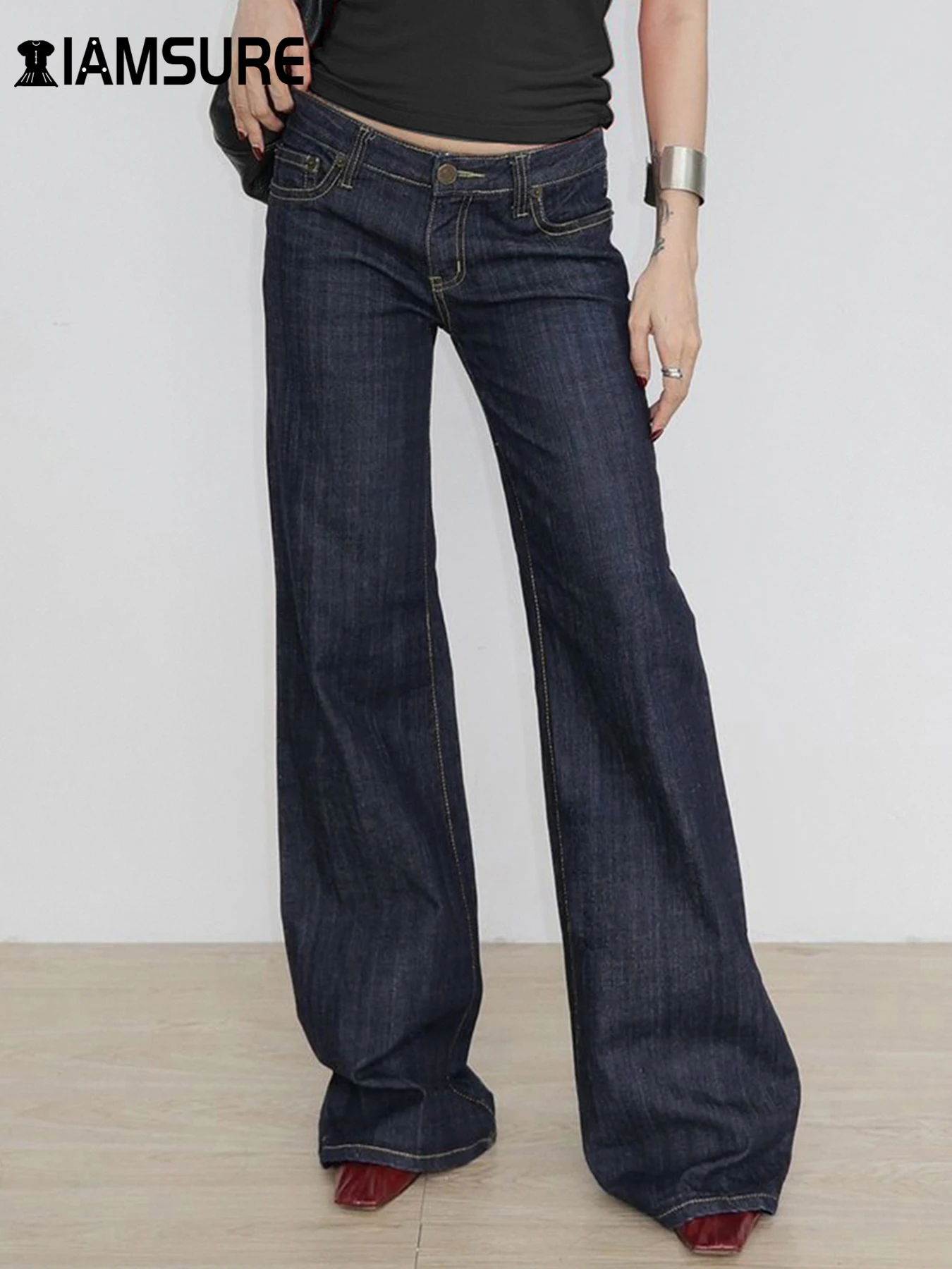 IAMSURE Basic Slim Embroidery Straight Jeans Elegant Y2K Casual Solid Low-Waisted Pants Women 2025 Fashion Streetwear Ladies
IAMSURE Basic Slim Embroidery Straight Jeans Elegant Y2K Casual Solid Low-Waisted Pants Women 2025 Fashion Streetwear Ladies