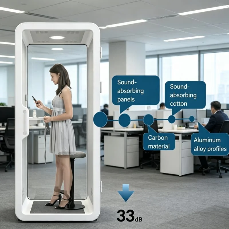 Call Pod Privacy Phone Booth for Office Hot Desking Soundproof Acoustic Cabin Customized for Flexible Workspace High Quality
Call Pod Privacy Phone Booth for Office Hot Desking Soundproof Acoustic Cabin Customized for Flexible Workspace High Quality