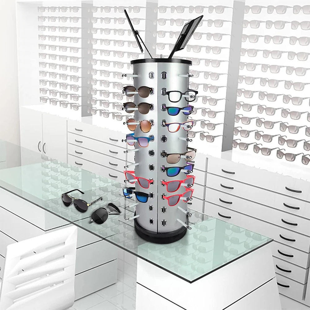 Rotating 44 Pairs Sunglasses Eyewear Holder with Mirror Sunglasses Carousel Rack Eyeglass Display Rack Sunglasses Display Stand
Rotating 44 Pairs Sunglasses Eyewear Holder with Mirror Sunglasses Carousel Rack Eyeglass Display Rack Sunglasses Display Stand