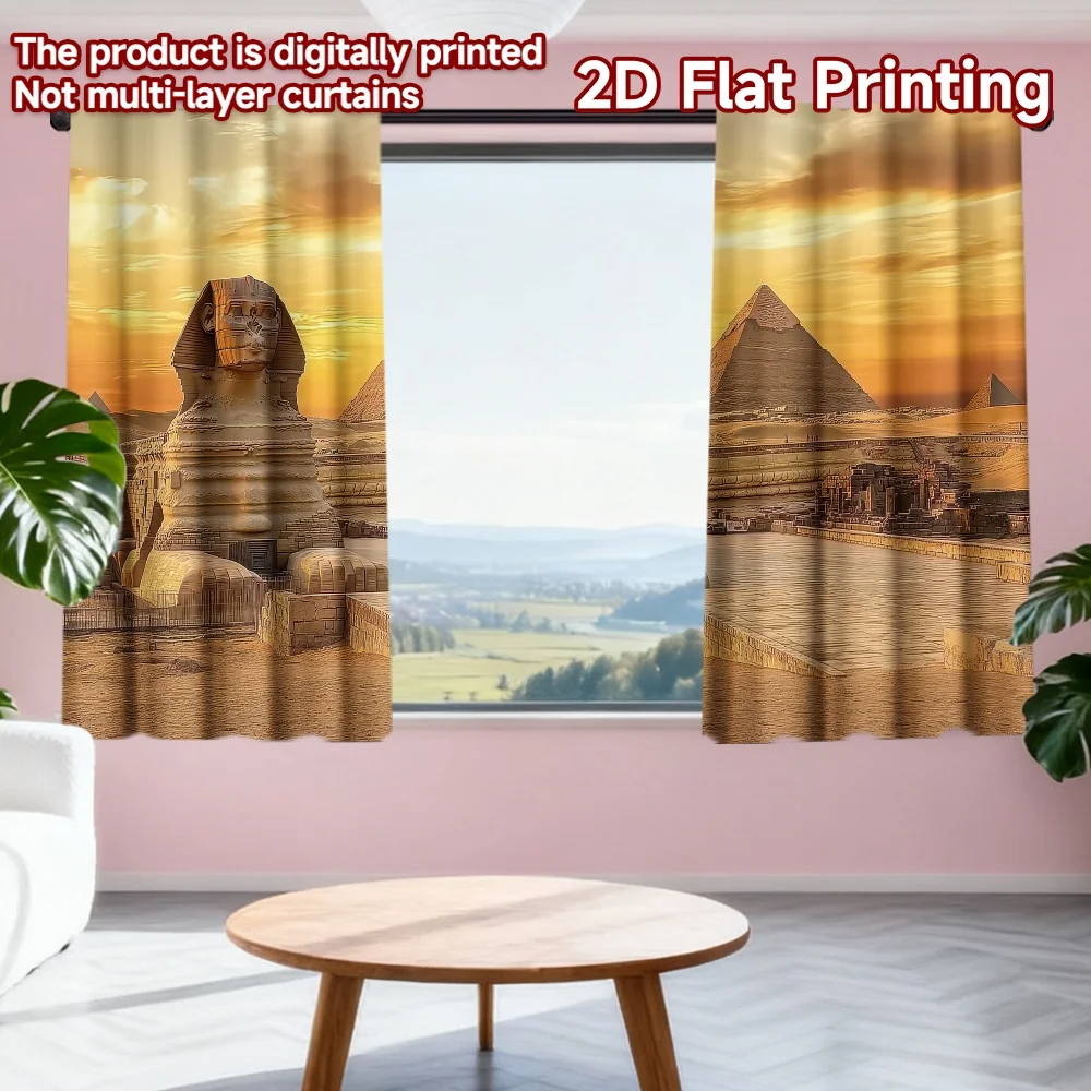 2D flat printing 2pcs Drapes Egyptian Sunset Over Sphinx Digital Printed Polyester Drapes Seasonal Party & Holiday Decor Use for
2D flat printing 2pcs Drapes Egyptian Sunset Over Sphinx Digital Printed Polyester Drapes Seasonal Party & Holiday Decor Use for