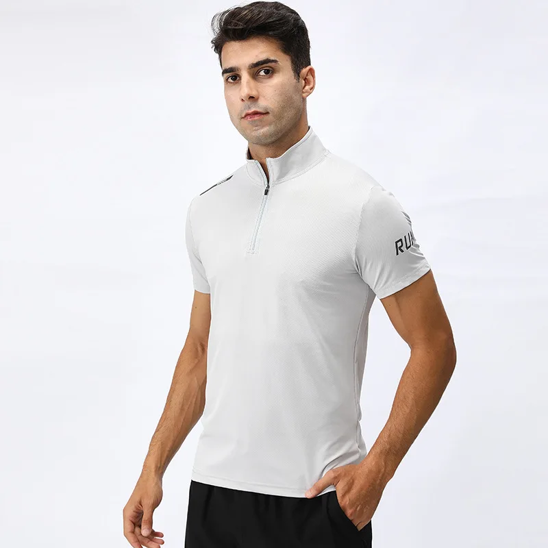 Muscle Men Fashion Sport t Shirt Short Sleeve Zipper Collar Outdoor Jogger Sportswear New Trend Gym Exercise Daily Fitness
Muscle Men Fashion Sport t Shirt Short Sleeve Zipper Collar Outdoor Jogger Sportswear New Trend Gym Exercise Daily Fitness