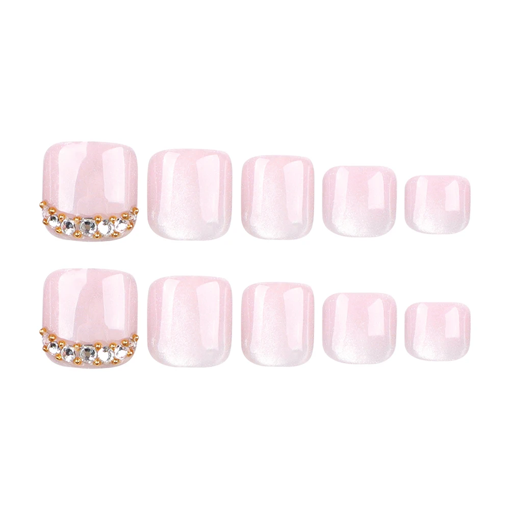 JP3216 QTCJ 24Pcs Cat Eye Pink Solid Color Short With Rhinestones Foot Nails Waterproof And Removable For Reuse
JP3216 QTCJ 24Pcs Cat Eye Pink Solid Color Short With Rhinestones Foot Nails Waterproof And Removable For Reuse