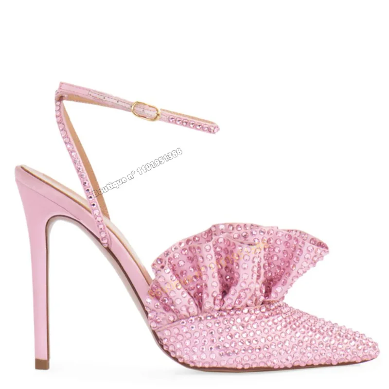 Pink Crystal Pleated Sandals Stilettos High Heel Shoes for Women Ankle Buckle Cut Heel Shoes on Heels 2023 Zapatos Para Mujere
Pink Crystal Pleated Sandals Stilettos High Heel Shoes for Women Ankle Buckle Cut Heel Shoes on Heels 2023 Zapatos Para Mujere
