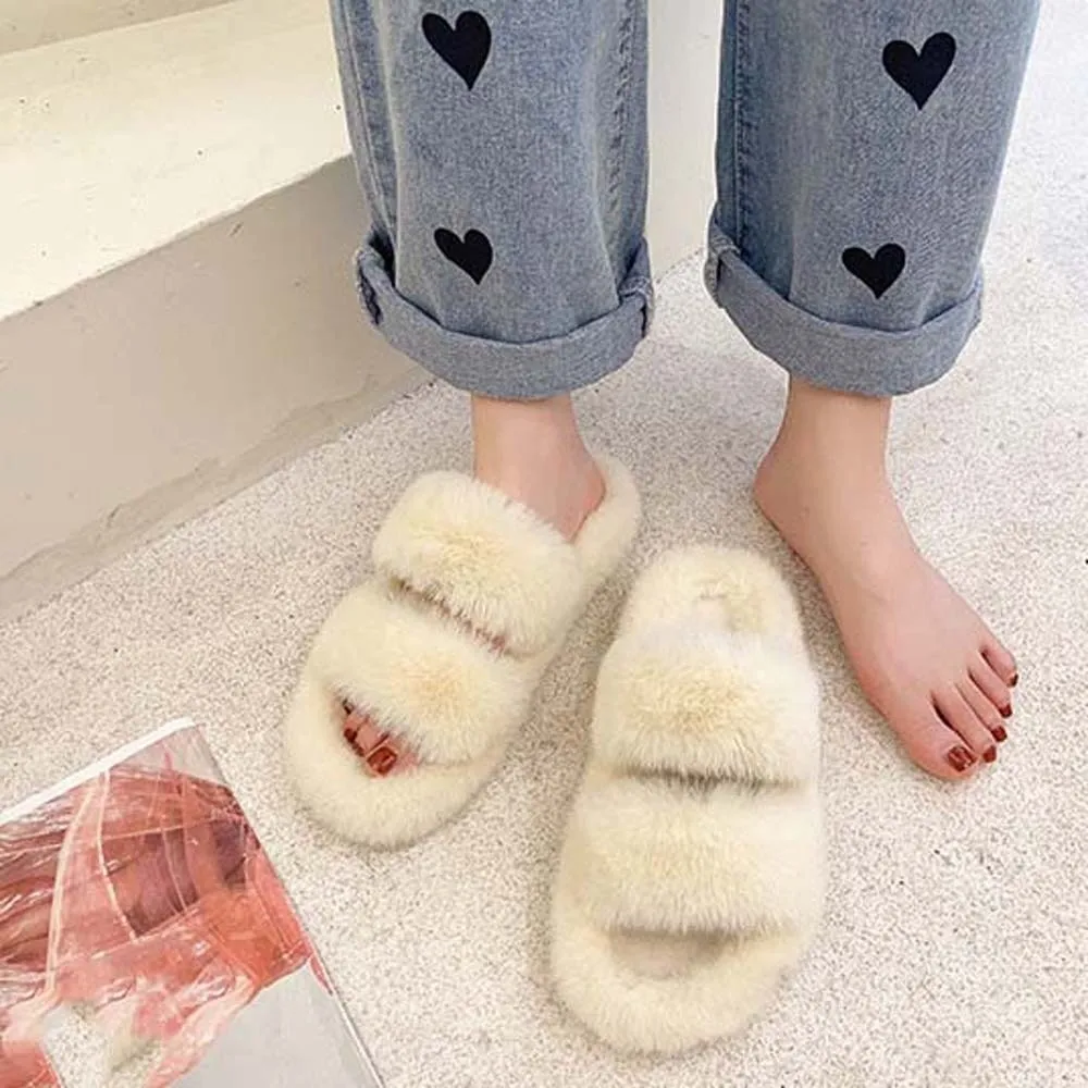 Soft Winter Open Toe Slippers Double-bar Anti-slip Plush Cotton Slippers Solid Color Thickened Warmer Home Cotton Shoes Women
Soft Winter Open Toe Slippers Double-bar Anti-slip Plush Cotton Slippers Solid Color Thickened Warmer Home Cotton Shoes Women