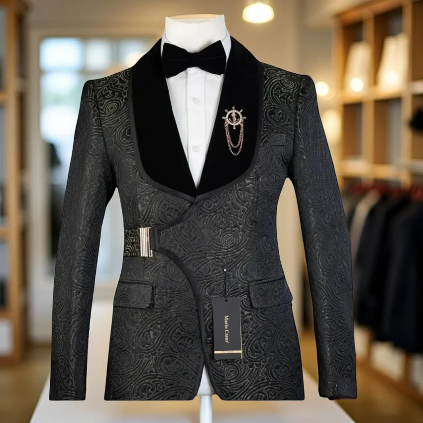 Floral Wedding Suits for Men with Buckle Button 2 Pcs Formal Groom Tuxedo Custom Made Male Fashion Suit Set Jacket With Pants
Floral Wedding Suits for Men with Buckle Button 2 Pcs Formal Groom Tuxedo Custom Made Male Fashion Suit Set Jacket With Pants