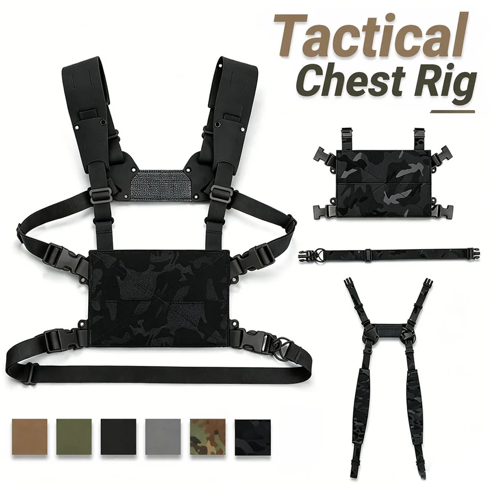 Lightweight Tactical MOLLE Chest Rig Quick-Adjust Outdoor Training Vest Breathable Combat Gear for Airsoft Paintball Hunting
Lightweight Tactical MOLLE Chest Rig Quick-Adjust Outdoor Training Vest Breathable Combat Gear for Airsoft Paintball Hunting