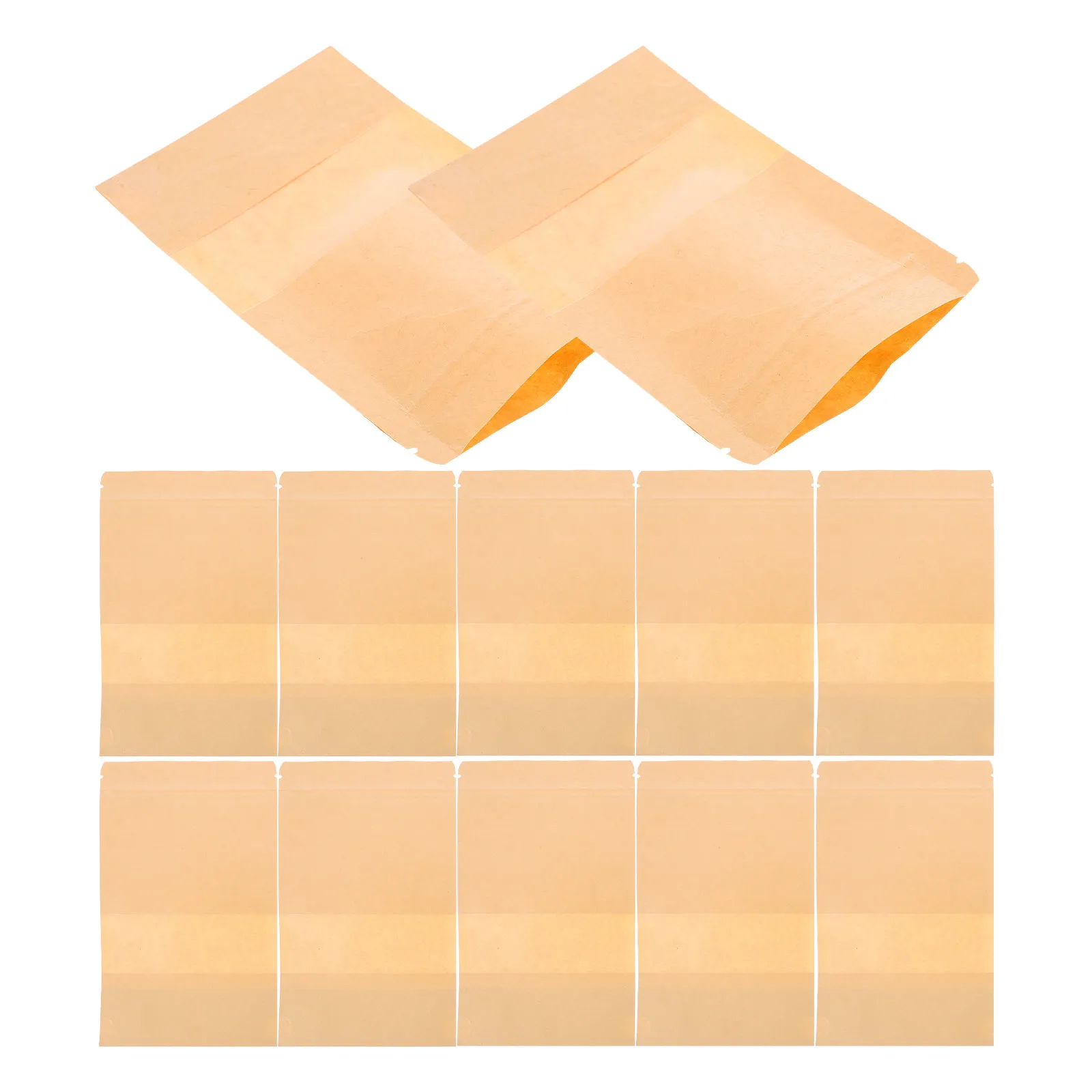 200Pcs Kraft Paper Bags Single Sided Matte Window Resealable Pouches for Kitchen Ingredients Daily Essentials Retail Display
200Pcs Kraft Paper Bags Single Sided Matte Window Resealable Pouches for Kitchen Ingredients Daily Essentials Retail Display
