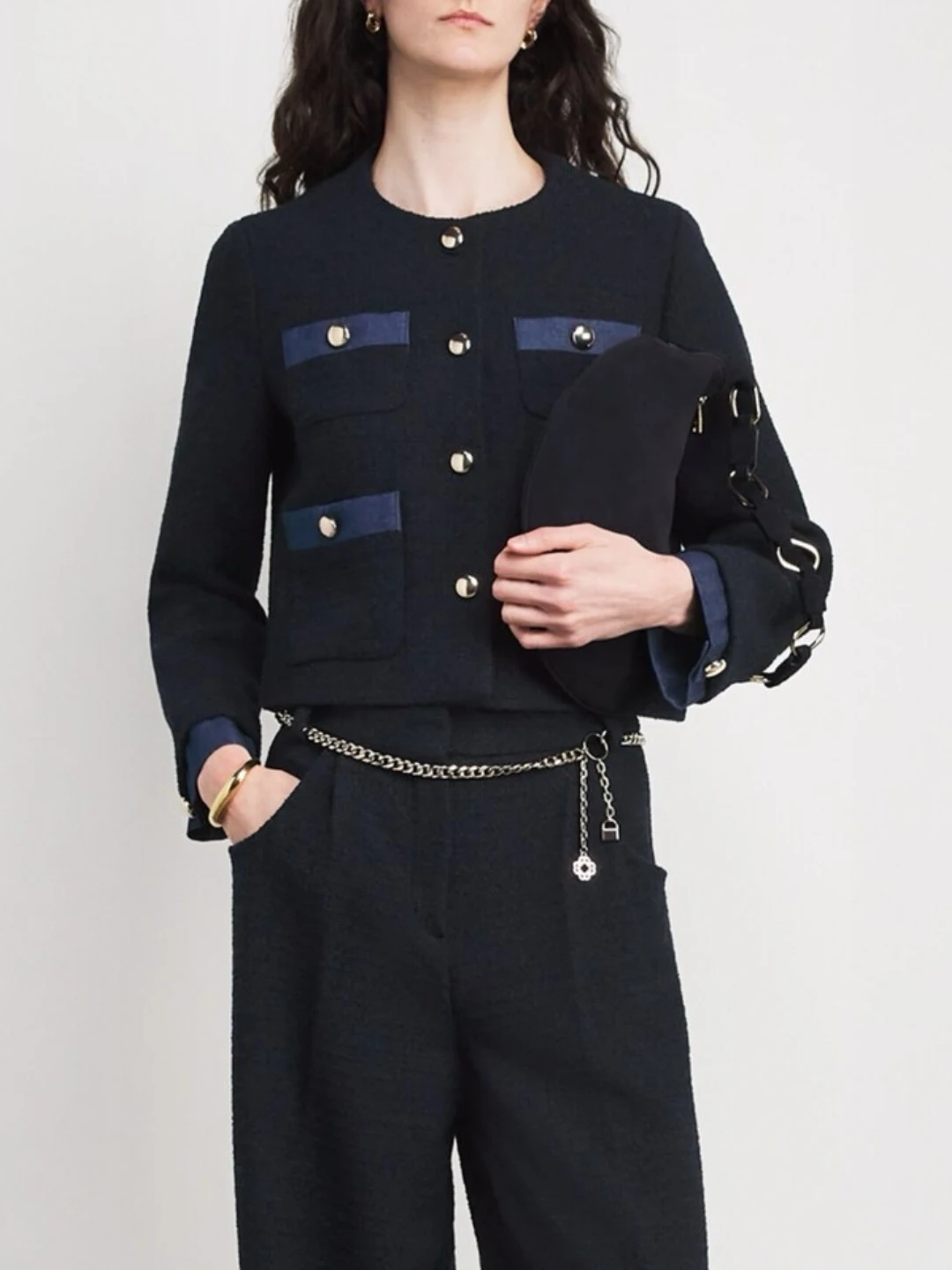 M Home Spring 2026 Early Gold Button Denim round Neck 3D Tailoring Coat Dress French Style Standard Fit Long Sleeve Short Length
M Home Spring 2026 Early Gold Button Denim round Neck 3D Tailoring Coat Dress French Style Standard Fit Long Sleeve Short Length