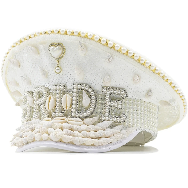 Sergeant Bride Hat with Conch Bridal Shower Hat Bachelorette Party Cosplay Hat Night Club Captain Hat Wedding Headdress
Sergeant Bride Hat with Conch Bridal Shower Hat Bachelorette Party Cosplay Hat Night Club Captain Hat Wedding Headdress