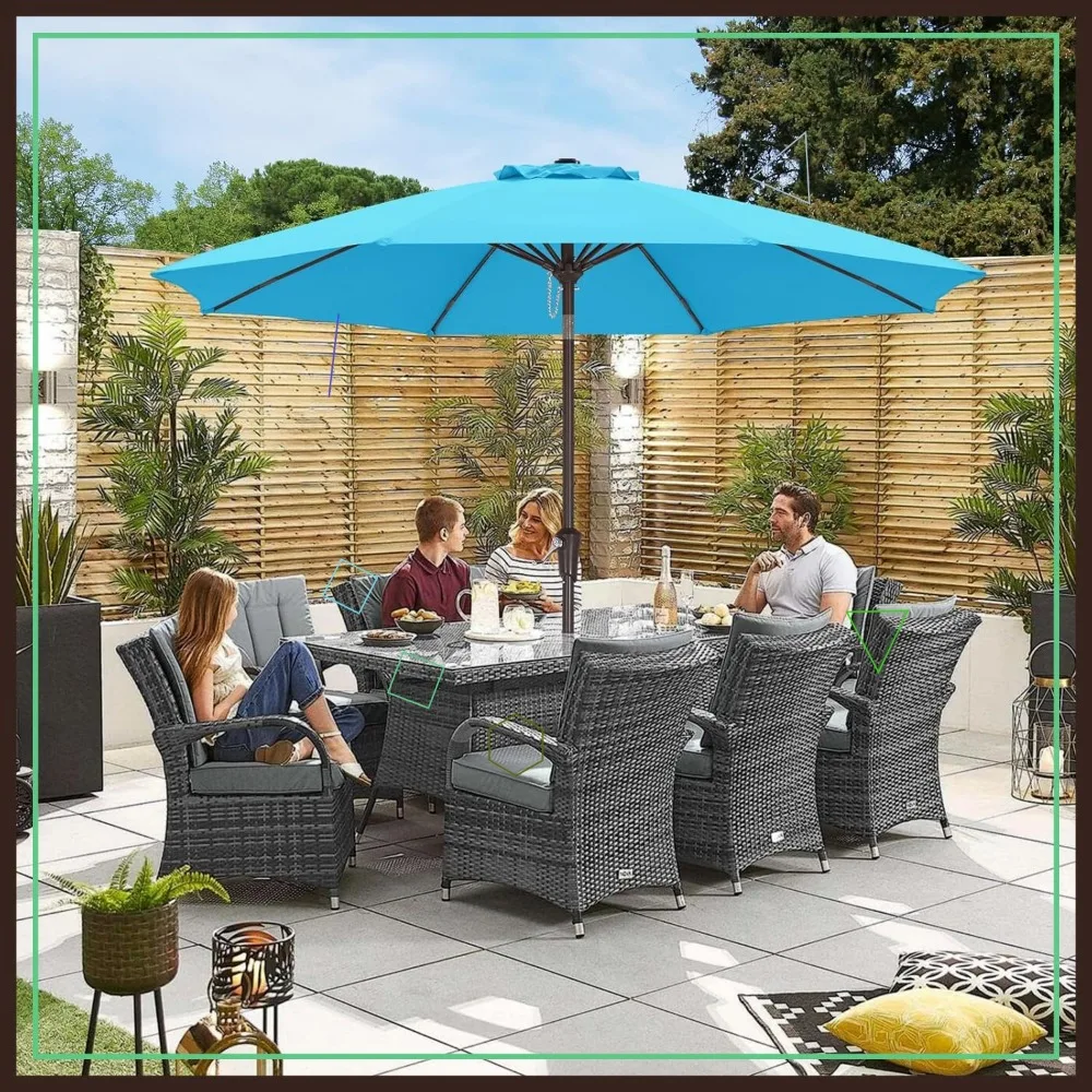 9FT Outdoor Patio Umbrella with Crank, 8 Ribs for Easy Setup, Ideal for Garden and Backyard (Turquoise)
9FT Outdoor Patio Umbrella with Crank, 8 Ribs for Easy Setup, Ideal for Garden and Backyard (Turquoise)