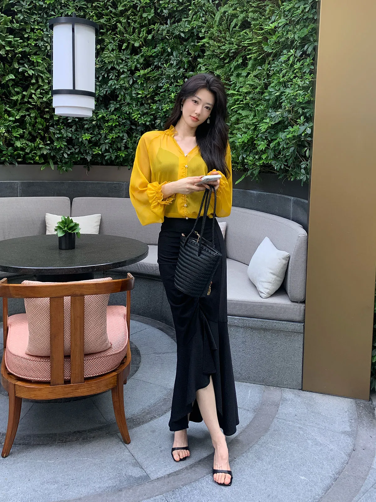 Sexy Casual V-Ne Pleated Fi Tail Skirt Split Faionable f-length Skirt for Women Polyester Fiber High Waist Sle
Sexy Casual V-Ne Pleated Fi Tail Skirt Split Faionable f-length Skirt for Women Polyester Fiber High Waist Sle