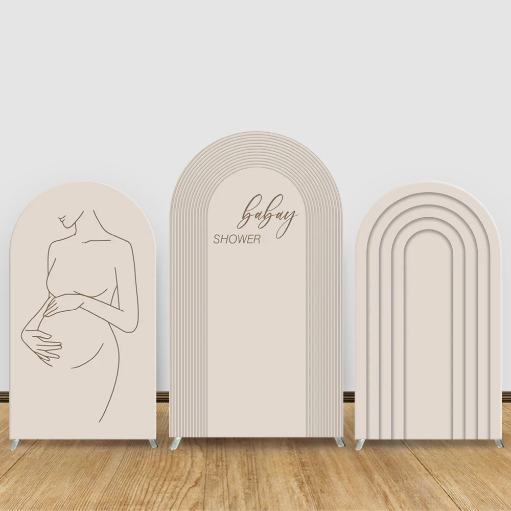 Baby Shower Arch Backdrop Cover Pregnancy Party Cream Stripes Maternity Silhouette Celebrate Newborn Photograph Wall Background
Baby Shower Arch Backdrop Cover Pregnancy Party Cream Stripes Maternity Silhouette Celebrate Newborn Photograph Wall Background