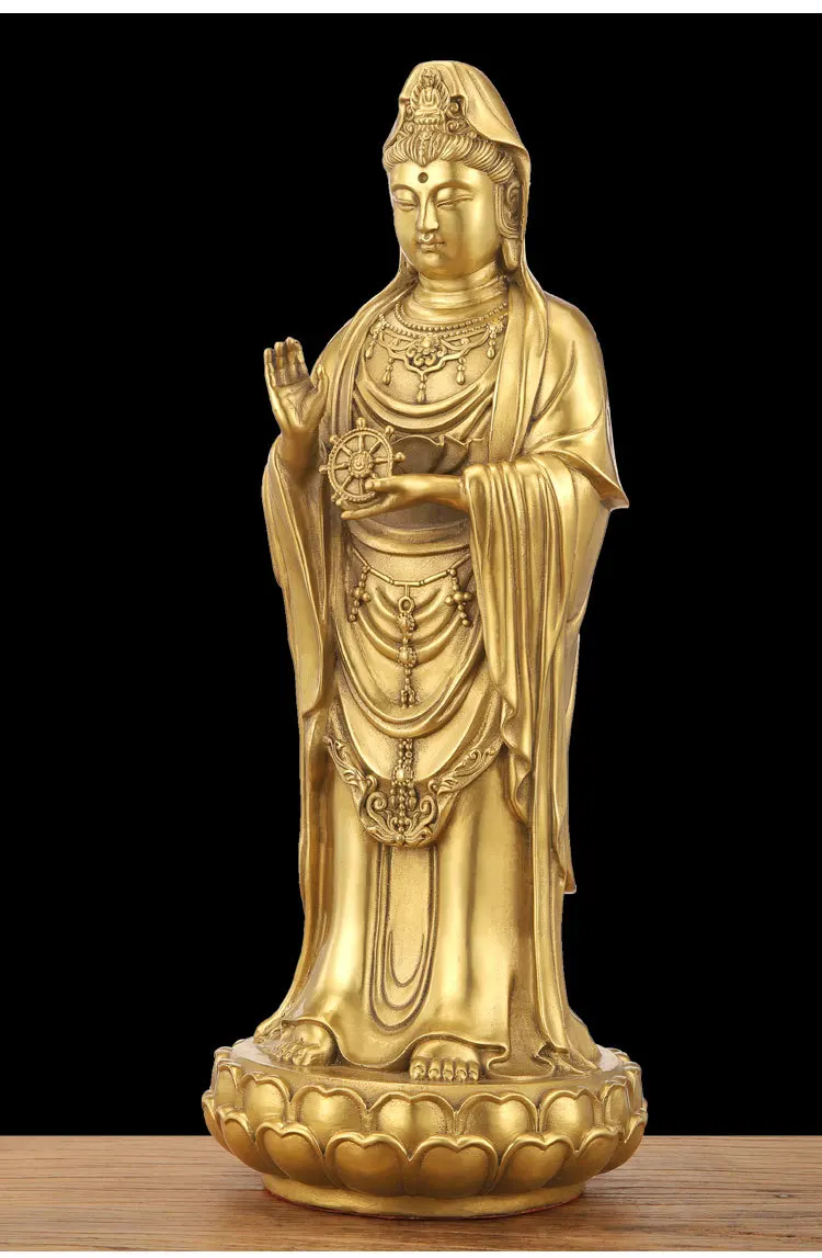 CZ Brass Nanhai Guanyin Bodhisattva Statue Home Buddha Hall Home Offering Statue Sent Guanyin Offering Buddha Metal Ornaments
CZ Brass Nanhai Guanyin Bodhisattva Statue Home Buddha Hall Home Offering Statue Sent Guanyin Offering Buddha Metal Ornaments