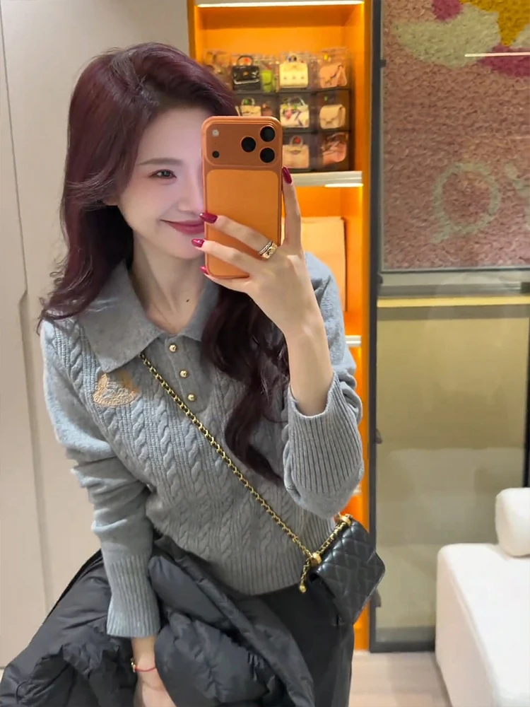 Korean Sle Long Sve Ne Knitted Sweater Women's Faion Autumn Winter New Arrival Embroidered Twist Knit Top Trendy
Korean Sle Long Sve Ne Knitted Sweater Women's Faion Autumn Winter New Arrival Embroidered Twist Knit Top Trendy