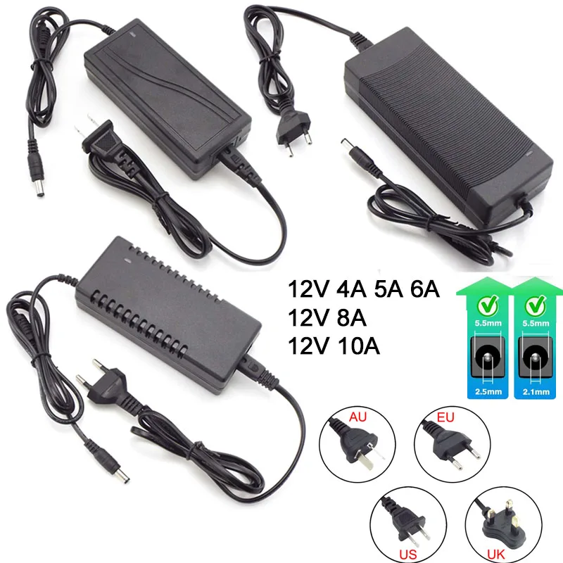 AC 110V 220V to DC 12V 4A 5A 6A 8A 10A Adapter Power Supply Converter charger switch Power Supplies Led Transformer Charging D5
AC 110V 220V to DC 12V 4A 5A 6A 8A 10A Adapter Power Supply Converter charger switch Power Supplies Led Transformer Charging D5