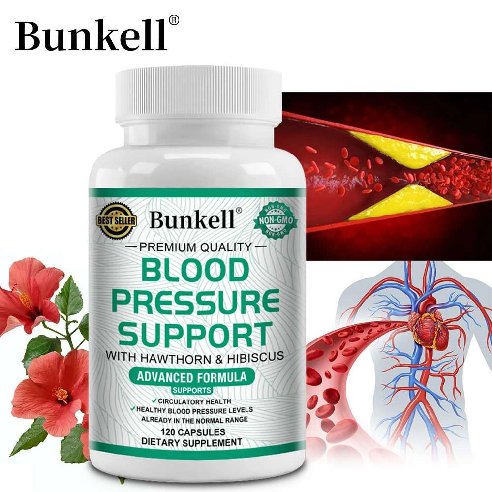 Blood pressure supplement with hawthorn, hibiscus and garlic for cardiovascular support and normal blood pressure balance
Blood pressure supplement with hawthorn, hibiscus and garlic for cardiovascular support and normal blood pressure balance