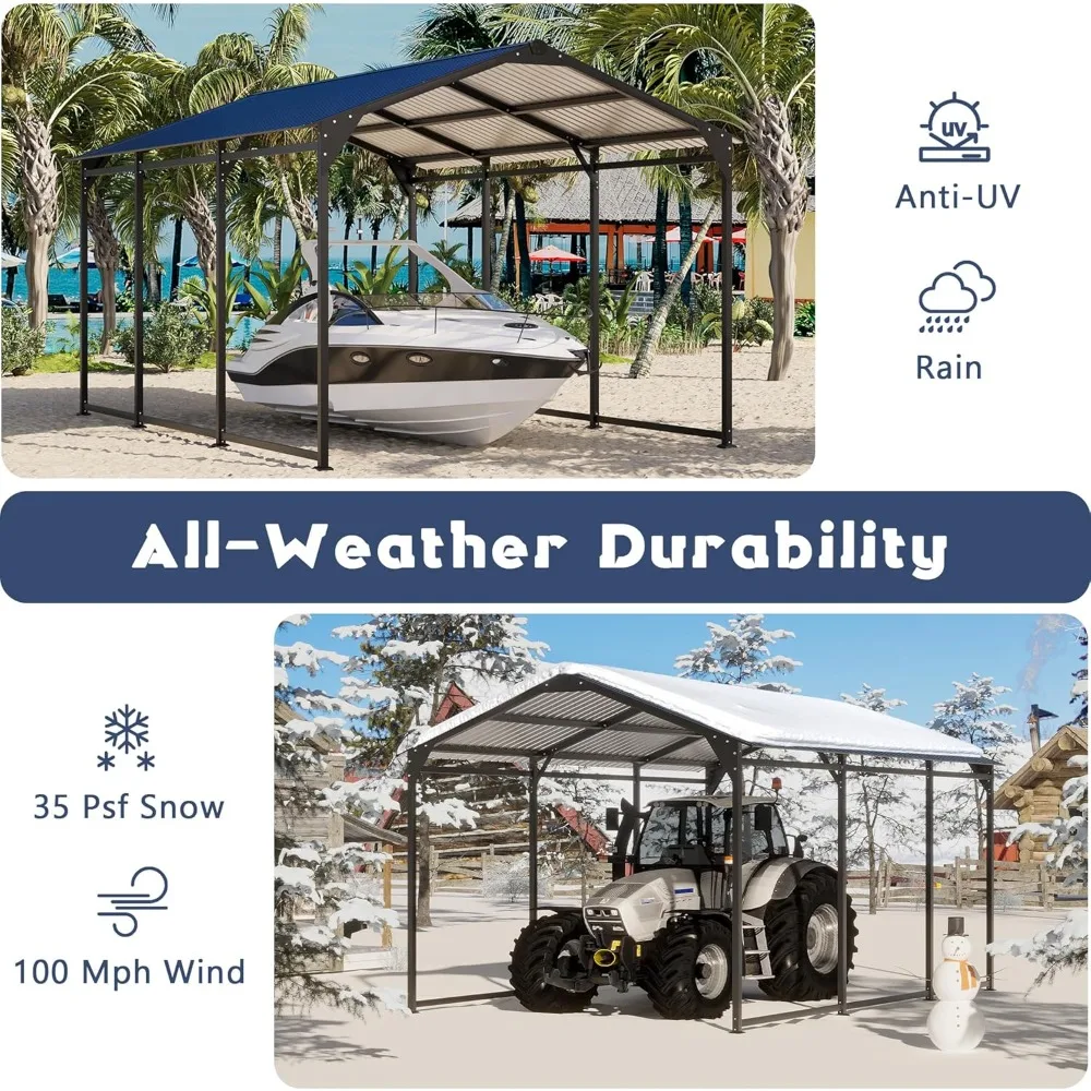 Carport Canopy 10x15 Heavy Duty, Metal Carport with Reinforced Structrure and Base, Outdoor Garage Car Shelter Frame for Pickup
Carport Canopy 10x15 Heavy Duty, Metal Carport with Reinforced Structrure and Base, Outdoor Garage Car Shelter Frame for Pickup