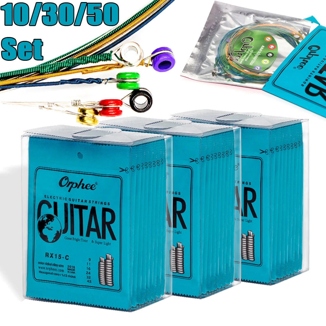 10/30/50 комплект струн для электрогитары Orphee, шестиугольные струны из сплава углеродистой стали, легкие красочные струны, аксессуары для электрогитары
10/30/50 комплект струн для электрогитары Orphee, шестиугольные струны из сплава углеродистой стали, легкие красочные струны, аксессуары для электрогитары