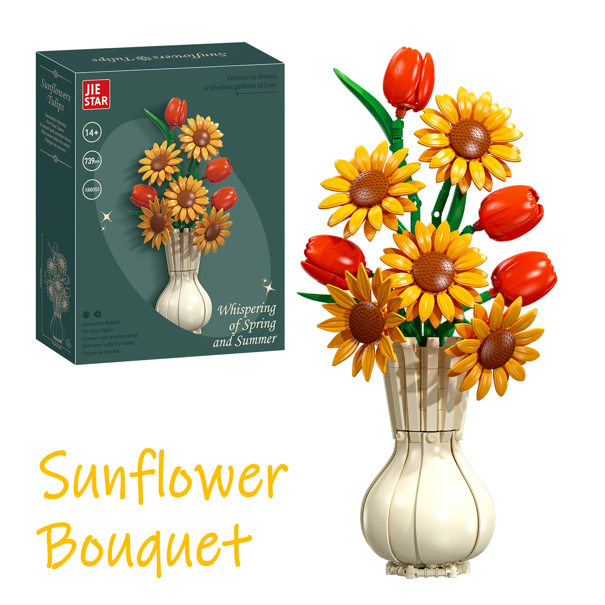 739PCS Sunflower Bouquet Bricks With Vase Home Room Decoration Artificial Flower Building Blocks Toys Sets Gifts For Women Girls
739PCS Sunflower Bouquet Bricks With Vase Home Room Decoration Artificial Flower Building Blocks Toys Sets Gifts For Women Girls
