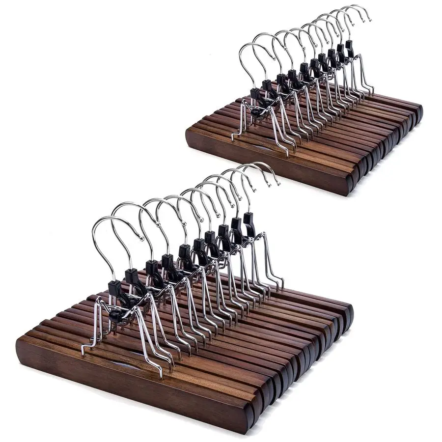 Wooden Pants Hangers Non Slip Smooth Finish Solid Wood Clamp Skirt Hanger Hair Extension Hangers with 360 Swivel Hook 20Pcs, Ret
Wooden Pants Hangers Non Slip Smooth Finish Solid Wood Clamp Skirt Hanger Hair Extension Hangers with 360 Swivel Hook 20Pcs, Ret