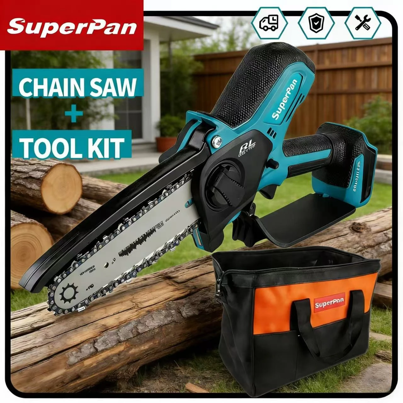 SuperPan Outdoor Chainsaw cordless mini chainsaw for farm garden harsh environment cutting for makita 18V battery pin
SuperPan Outdoor Chainsaw cordless mini chainsaw for farm garden harsh environment cutting for makita 18V battery pin