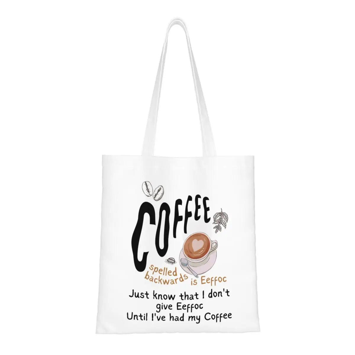 Coffee Spelled Backwards Is Eeffoc Canvas Tote Bag Reusable Unique Design Funny Cat Meme Fashion Bags for Women Men
Coffee Spelled Backwards Is Eeffoc Canvas Tote Bag Reusable Unique Design Funny Cat Meme Fashion Bags for Women Men