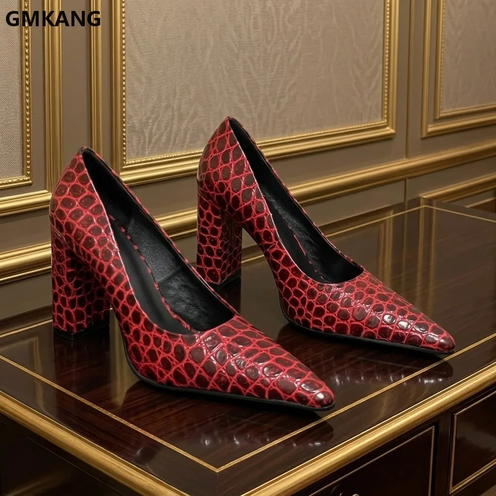Women’s Pointed Toe Platform High Heels, Faux Crocodile Embossed Leather, Chunky Heel, Comfortable Cushioned Insole, Office
Women’s Pointed Toe Platform High Heels, Faux Crocodile Embossed Leather, Chunky Heel, Comfortable Cushioned Insole, Office