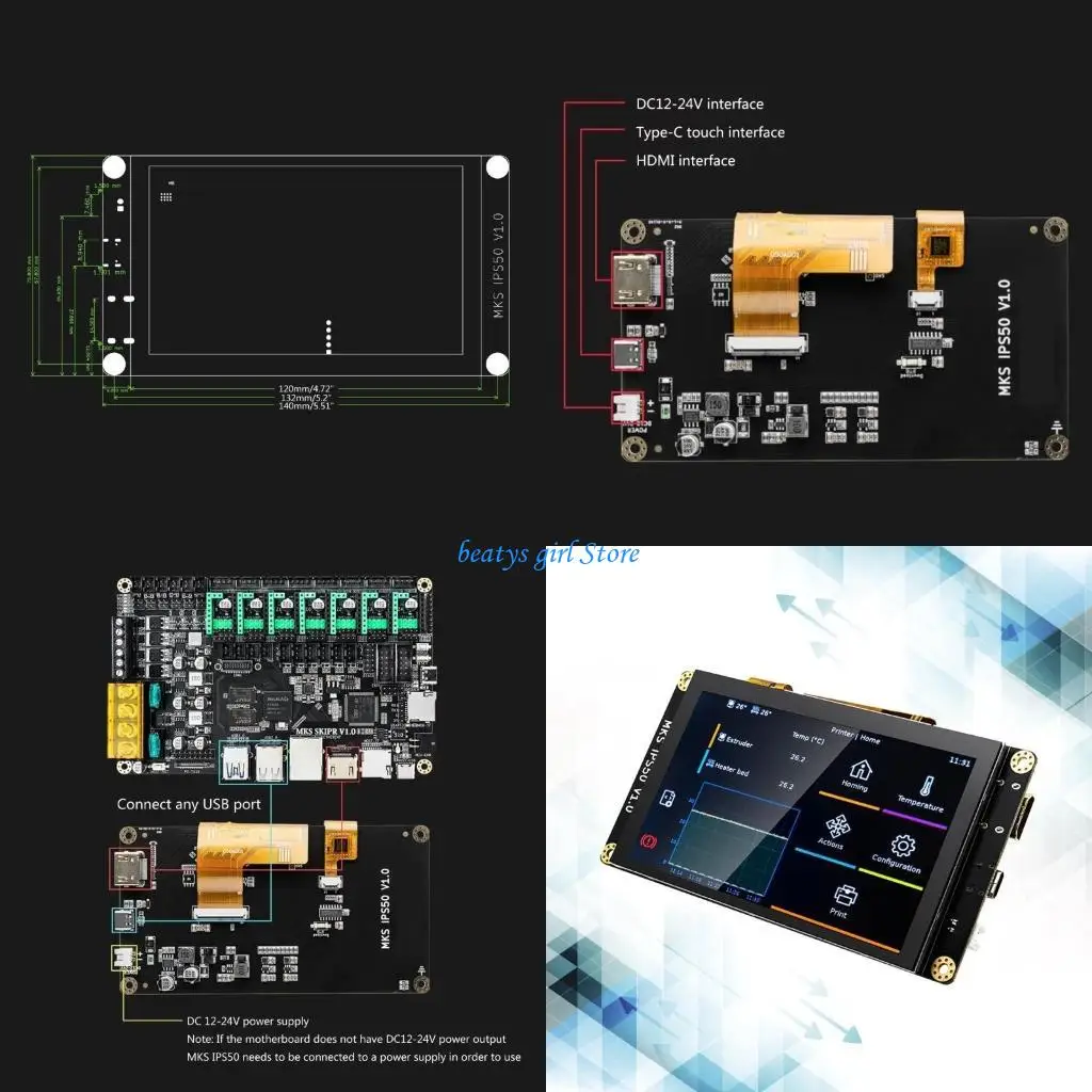 C7AB MKS IPS50 5inch TFT Screen Display Screen USB Type C 3D Printer Parts LCD
C7AB MKS IPS50 5inch TFT Screen Display Screen USB Type C 3D Printer Parts LCD