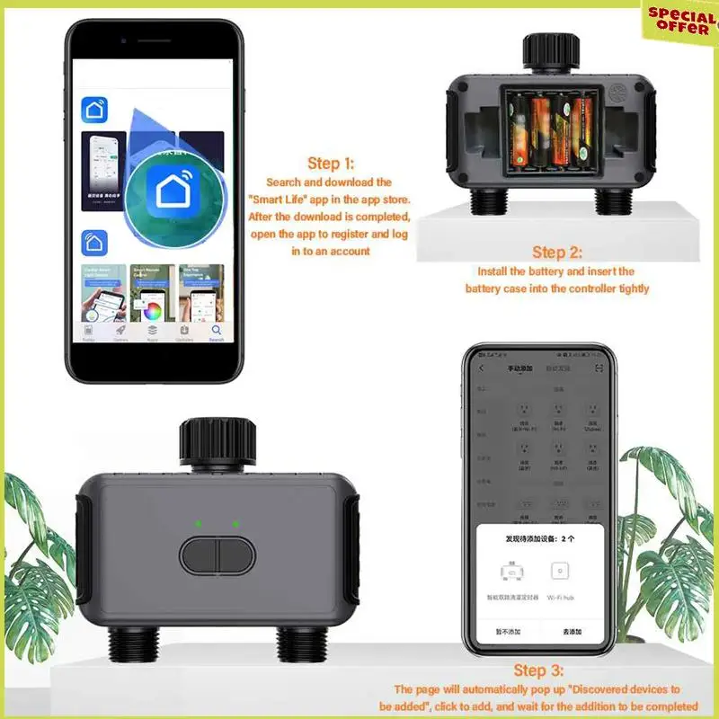 A34R Wifi Smart Irrigation Water Timer Automatic Sprinkler System With Hub APP Controller Black For Yard Lawn Garden Pool EU Plu
A34R Wifi Smart Irrigation Water Timer Automatic Sprinkler System With Hub APP Controller Black For Yard Lawn Garden Pool EU Plu