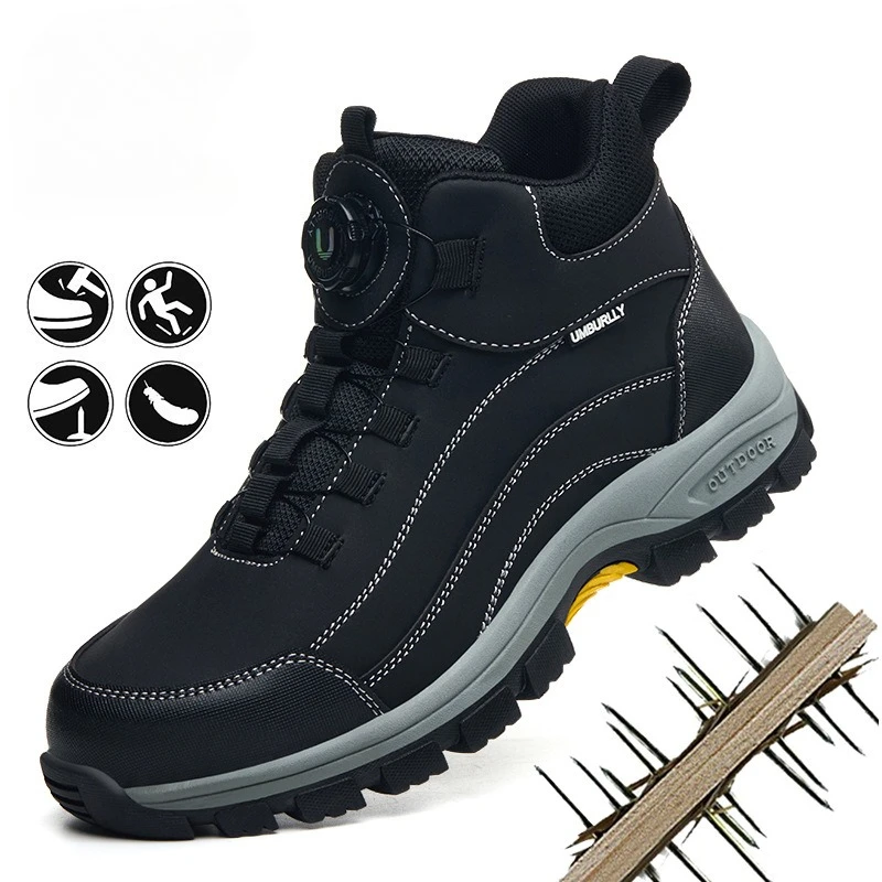 Мужские высокие рабочие ботинки с защитным стальным носком, защитой от проколов, кевларовой подкладкой, нескользящей подошвой и стильной застежкой
Мужские высокие рабочие ботинки с защитным стальным носком, защитой от проколов, кевларовой подкладкой, нескользящей подошвой и стильной застежкой