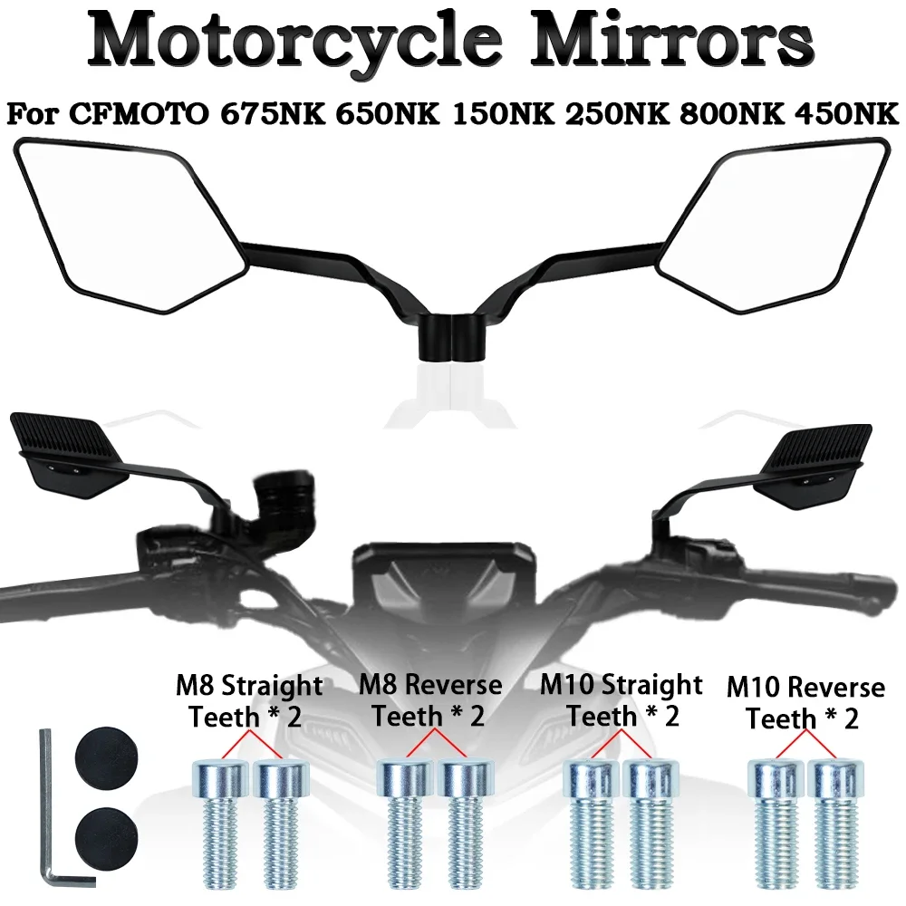 675NK Motorcycle Side Rear view Mirrors For CFMOTO 675NK 450NK Motorcycles Foldable Wind Wing Rearview Mirrors Side Wing Mirrors
675NK Motorcycle Side Rear view Mirrors For CFMOTO 675NK 450NK Motorcycles Foldable Wind Wing Rearview Mirrors Side Wing Mirrors