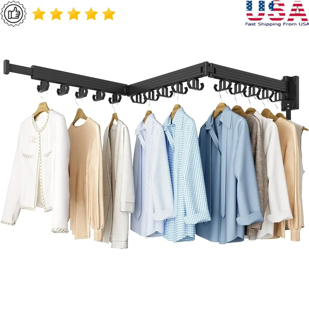 Wall Mounted Drying Rack Adjustable Space Saver Tri-Fold Foldable Clothes Organizer Laundry Room Easy Installation 220lbs
Wall Mounted Drying Rack Adjustable Space Saver Tri-Fold Foldable Clothes Organizer Laundry Room Easy Installation 220lbs