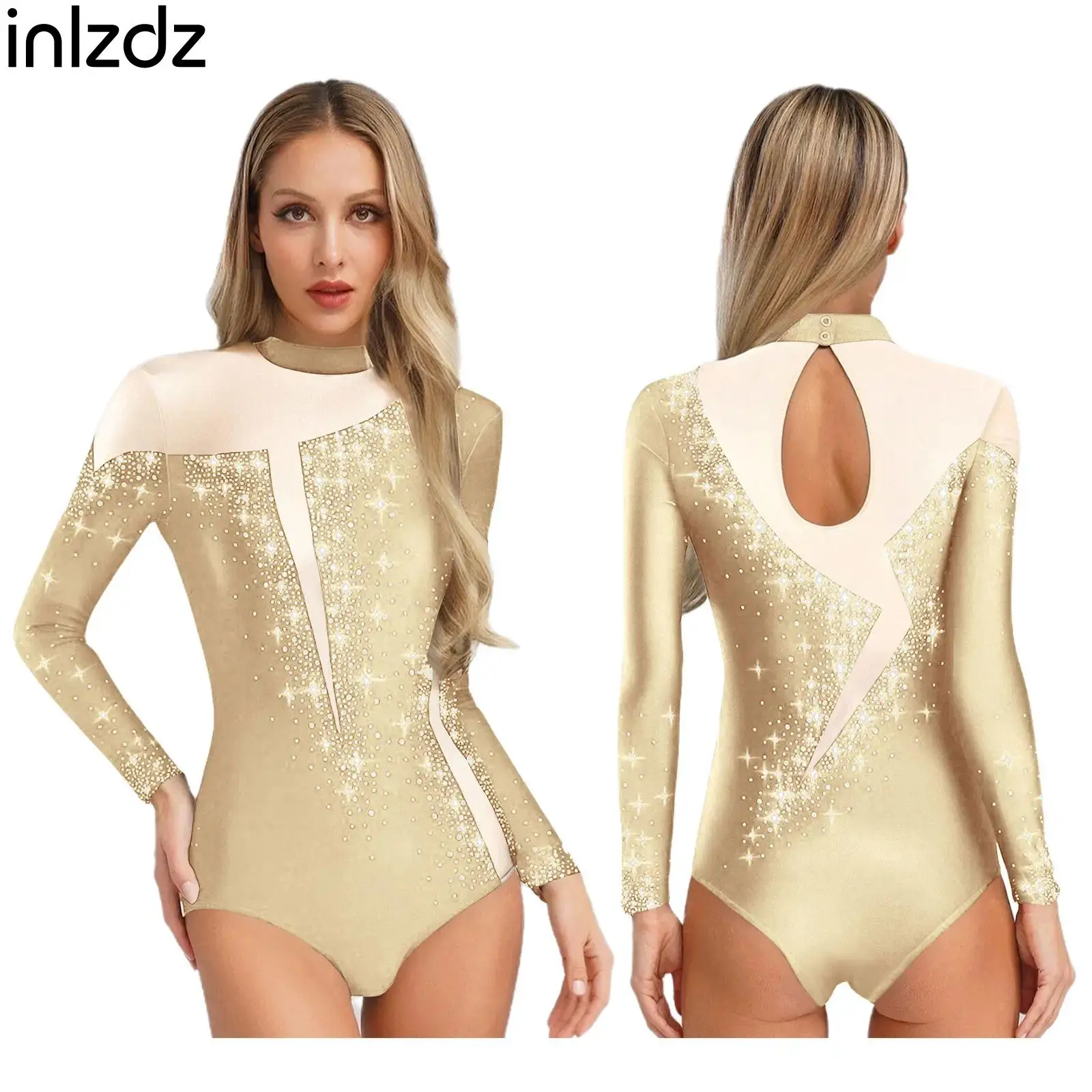 Womens Rhinestones Gymnastics Ballet Leotard Long Sleeve Figure Ice Skating Bodysuit Costume Competition Performance Dancewear
Womens Rhinestones Gymnastics Ballet Leotard Long Sleeve Figure Ice Skating Bodysuit Costume Competition Performance Dancewear