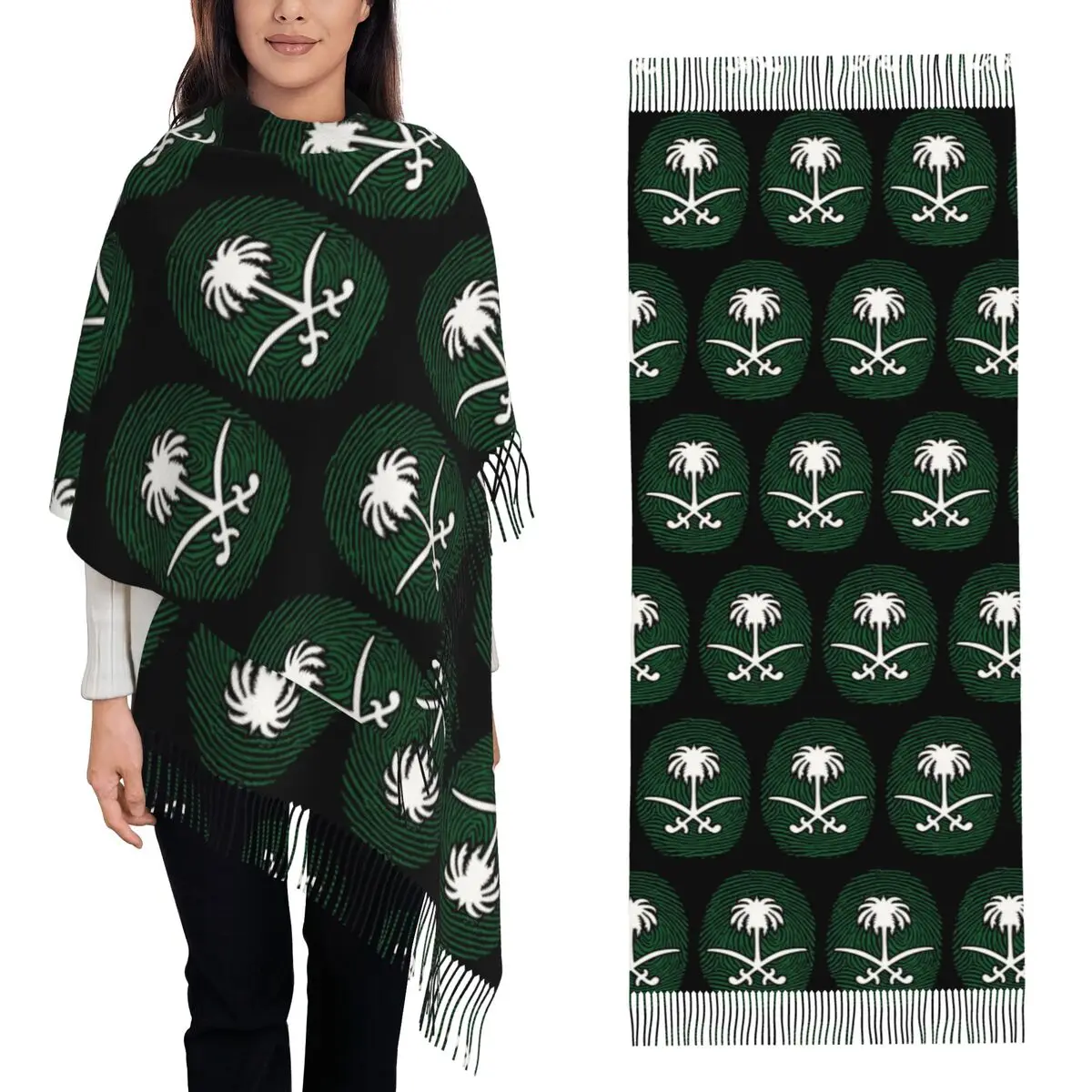 Королевство Саудовской Аравии Шарф с флагом KSA Шарфы с кисточками Женские мягкие теплые шали и накидки Большая осенне-зимняя шаль
Королевство Саудовской Аравии Шарф с флагом KSA Шарфы с кисточками Женские мягкие теплые шали и накидки Большая осенне-зимняя шаль