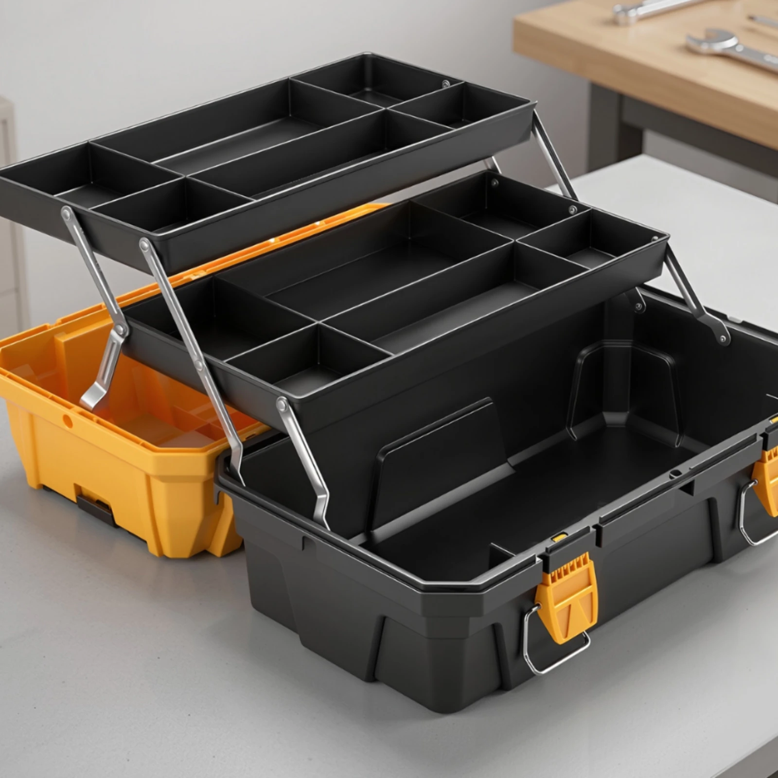 Three-Layer Toolbox Stacked Trays 3-Layer Toolbox Tiered Tool Box Carrying Handle Cantilever Tool Box Easy to Clean
Three-Layer Toolbox Stacked Trays 3-Layer Toolbox Tiered Tool Box Carrying Handle Cantilever Tool Box Easy to Clean