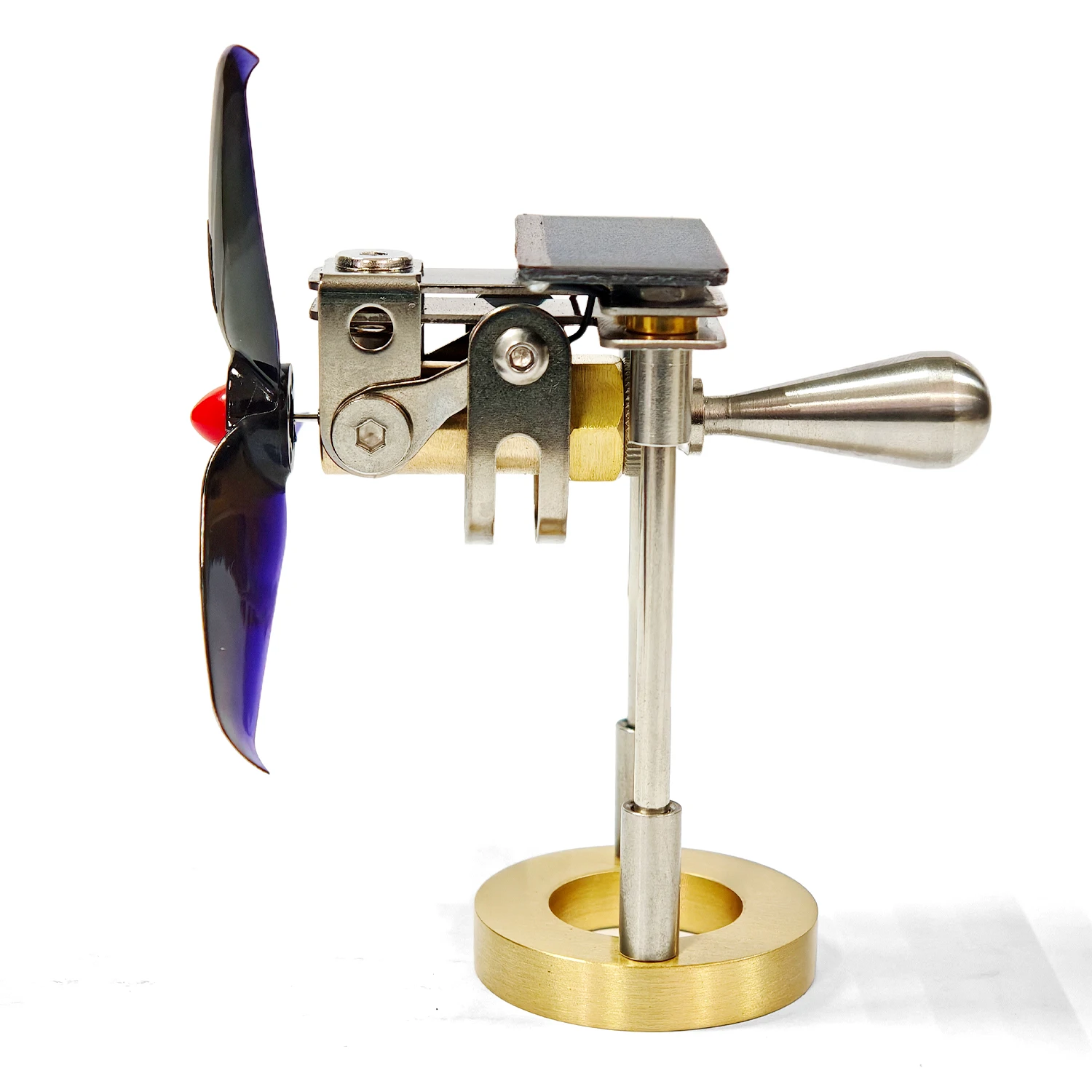 Metal Solar-Powered Mini Windmill Model Brass and Stainless Steel Creative Fan Ornament DIY Handmade Assembled Toy Gift
Metal Solar-Powered Mini Windmill Model Brass and Stainless Steel Creative Fan Ornament DIY Handmade Assembled Toy Gift