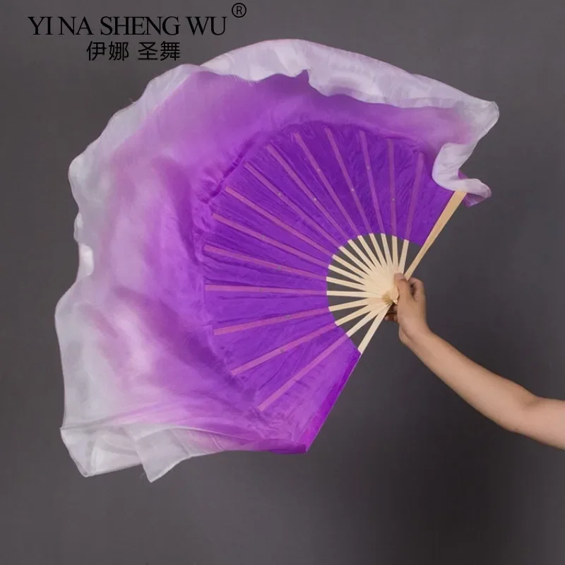 Классический танцевальный шелковый веер 100, вуаль из настоящего шелка, фиолетовый градиент, китайский танцевальный реквизит, полукруглый бамбуковый короткий веер для женщин, выступление
Классический танцевальный шелковый веер 100, вуаль из настоящего шелка, фиолетовый градиент, китайский танцевальный реквизит, полукруглый бамбуковый короткий веер для женщин, выступление