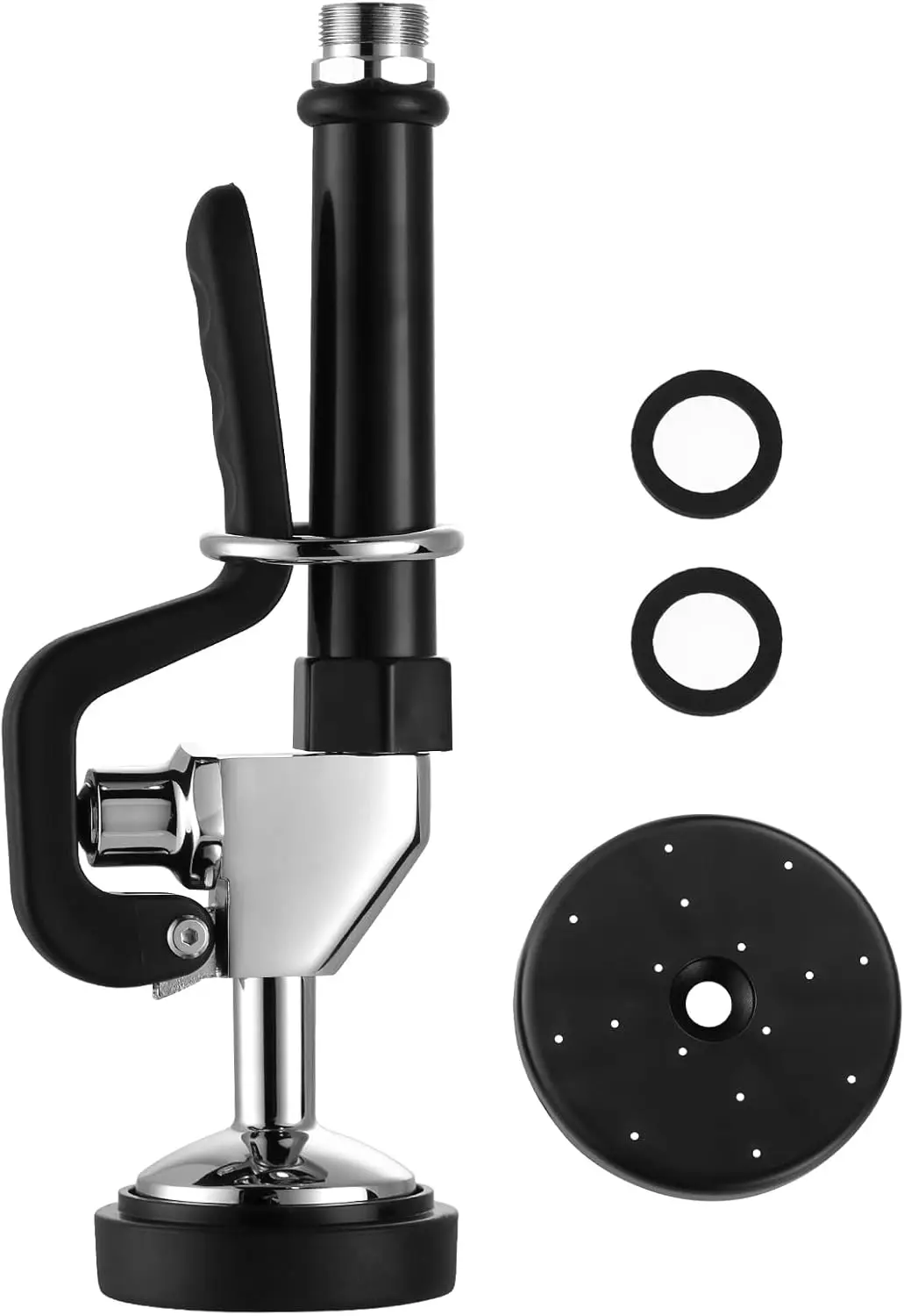 Commercial Sink Sprayer Head: 7/8"-20UNEF Black Pre Rinse Sprayer - 3.85 GPM High Pressure Pull Down Spray Head - Handheld Dish
Commercial Sink Sprayer Head: 7/8"-20UNEF Black Pre Rinse Sprayer - 3.85 GPM High Pressure Pull Down Spray Head - Handheld Dish