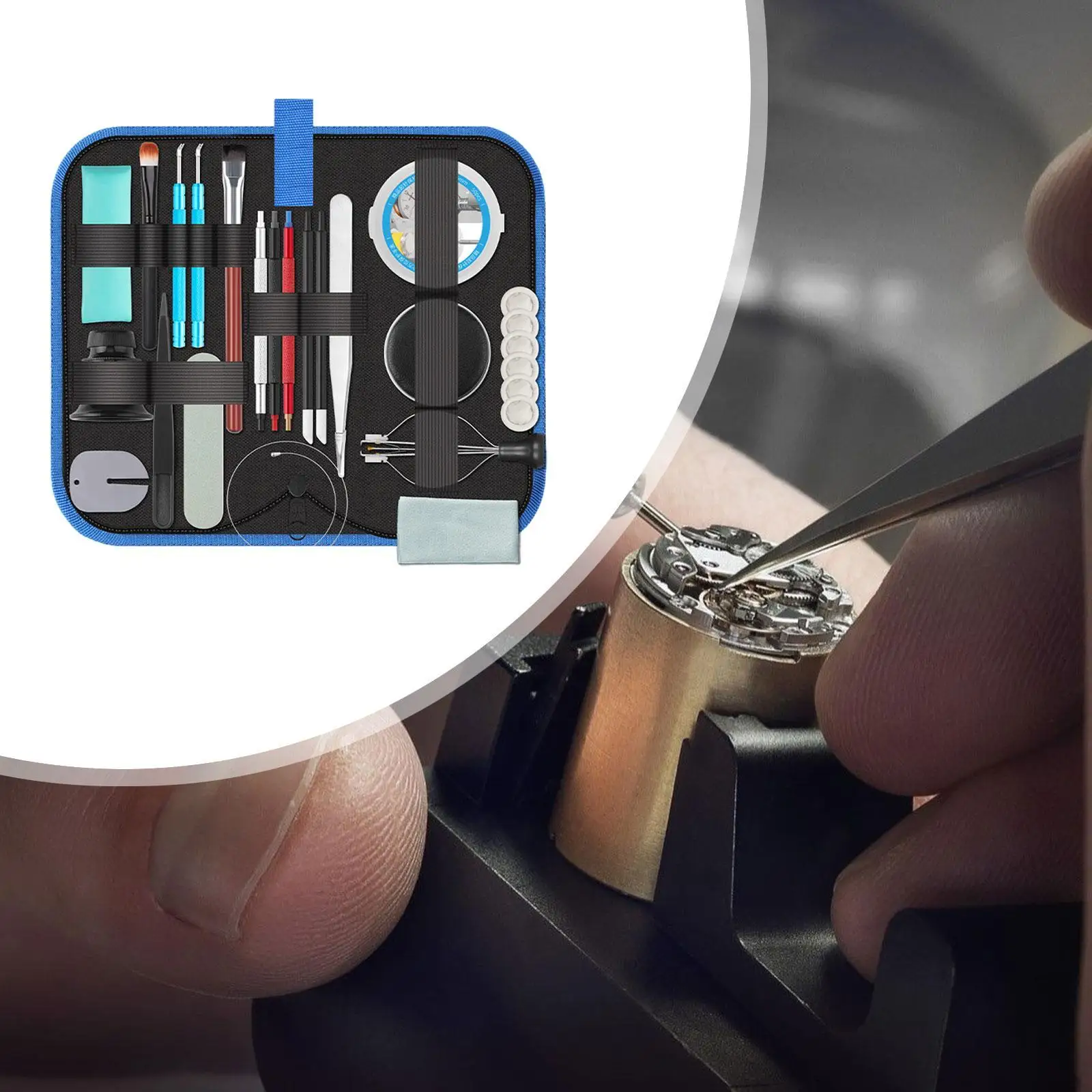 Watch Repair Kit for Watchmaker Collector Practical Watch Repairing Supplies Professional Watch Cleaning Cloth with Storage Box
Watch Repair Kit for Watchmaker Collector Practical Watch Repairing Supplies Professional Watch Cleaning Cloth with Storage Box