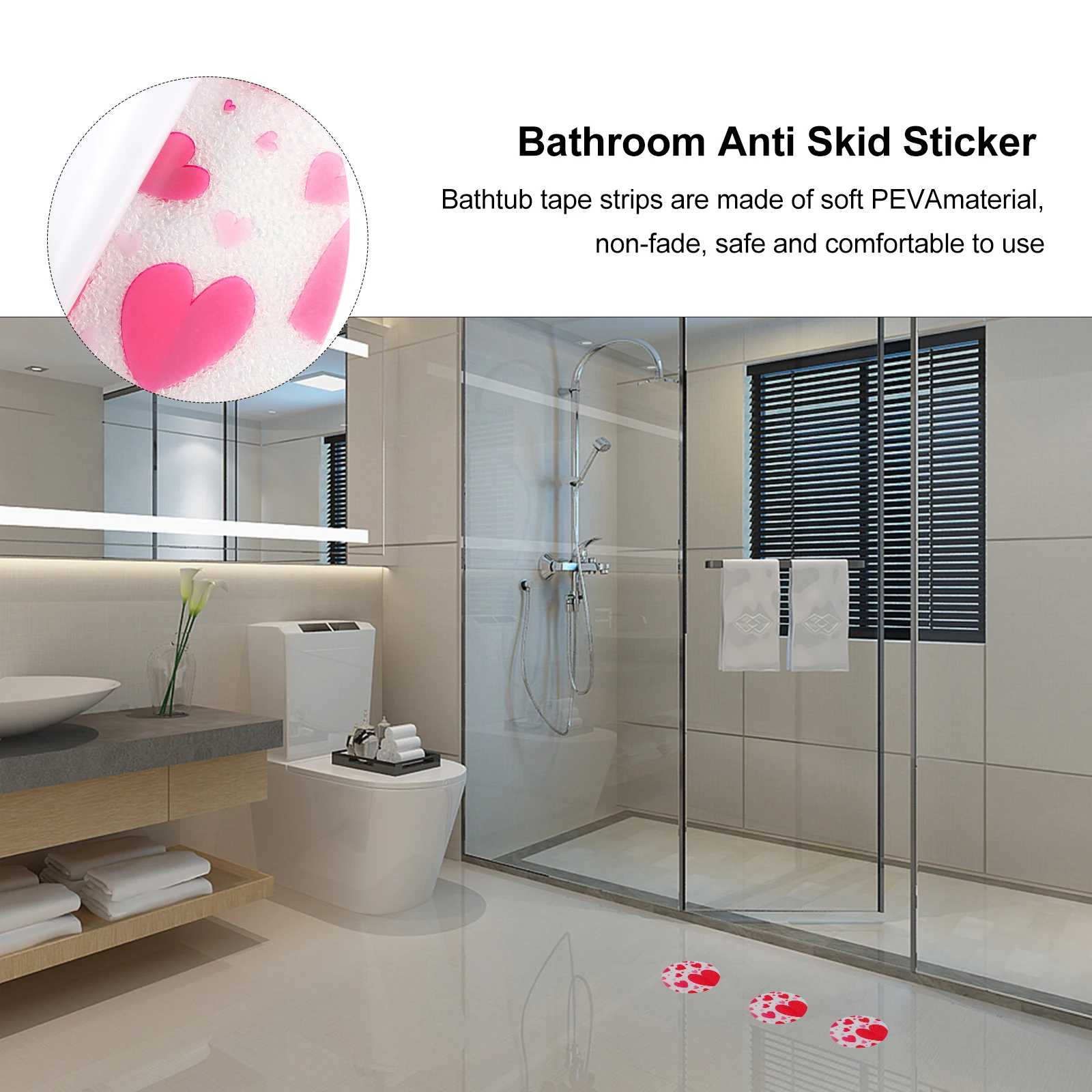 10pcs Anti Slip Bathroom Tape Non Skid Sticker Shower Bathtub Stairs Baby Cover PEVA Material Safety Traction Prevent Slips 
10pcs Anti Slip Bathroom Tape Non Skid Sticker Shower Bathtub Stairs Baby Cover PEVA Material Safety Traction Prevent Slips