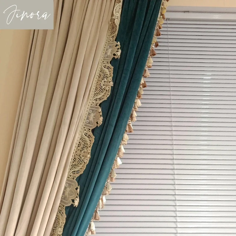 European Light Luxury Curtains for Living Room and Bedroom Beige Flannel Color Retro American French High-end Curtain Customized
European Light Luxury Curtains for Living Room and Bedroom Beige Flannel Color Retro American French High-end Curtain Customized
