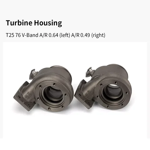 GT28R Turbine Housing T25 76 V-Band A/R 0.64 , A/R 0.49,Indur54mm,Exducer47mm